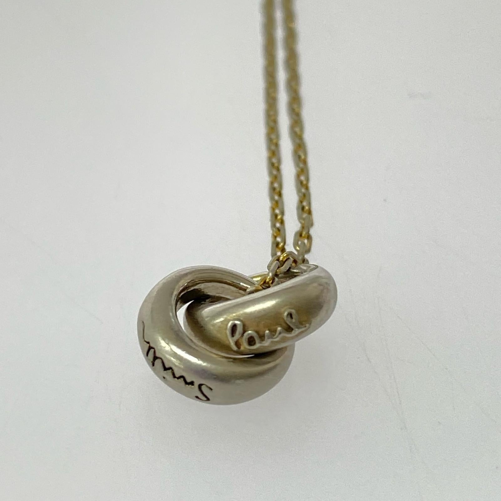 ネックレス ロゴ刻印 Double Ring シルバー