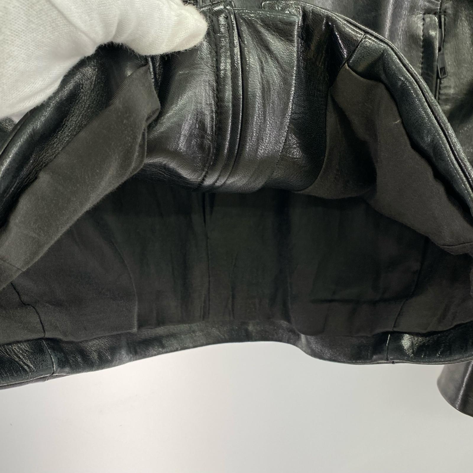 レザージャケット HORSE LEATHER RIDERS JACKET (42) 42 ブラック