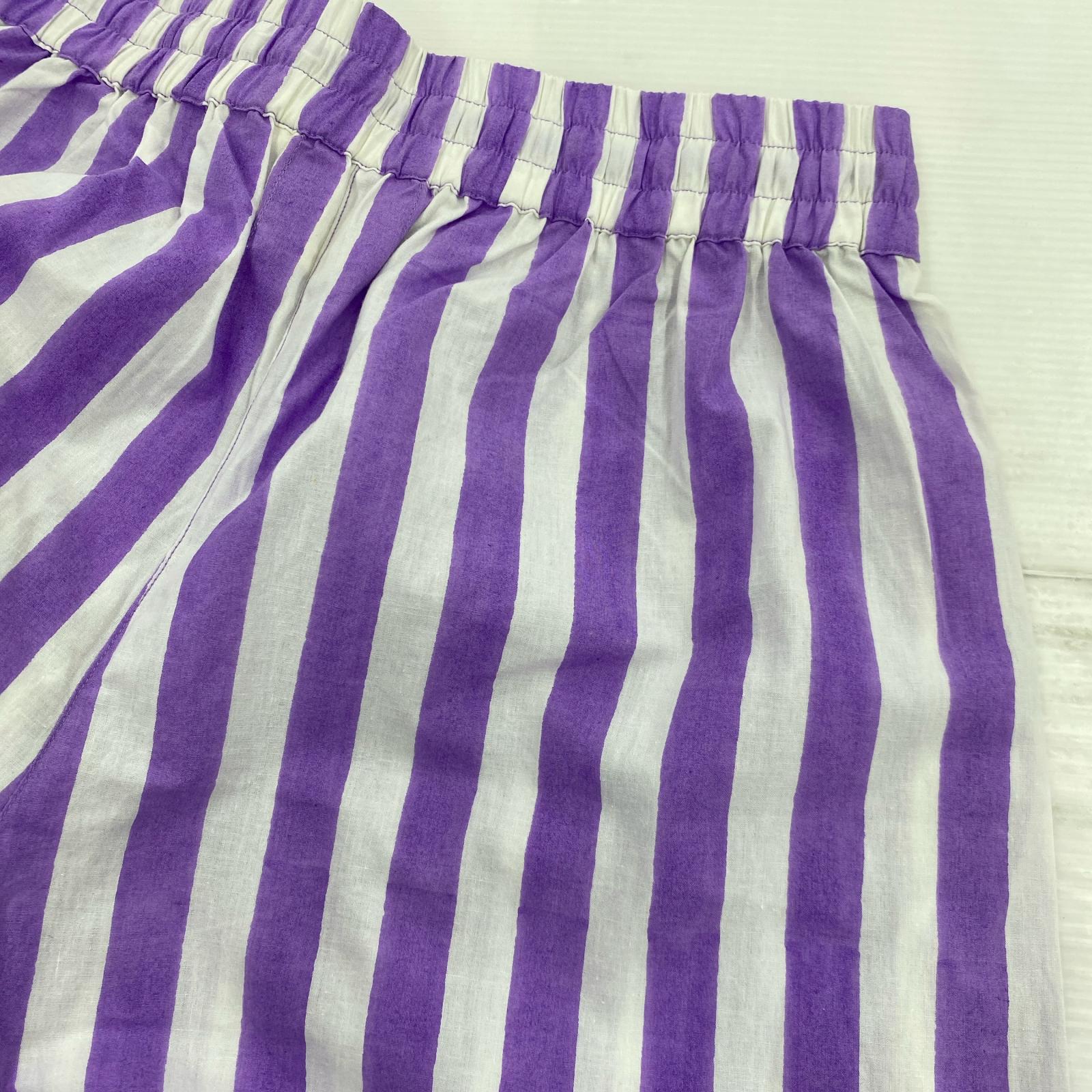 パンツ SZ/BLOCKPRINTS/ストライプ/紫白 M