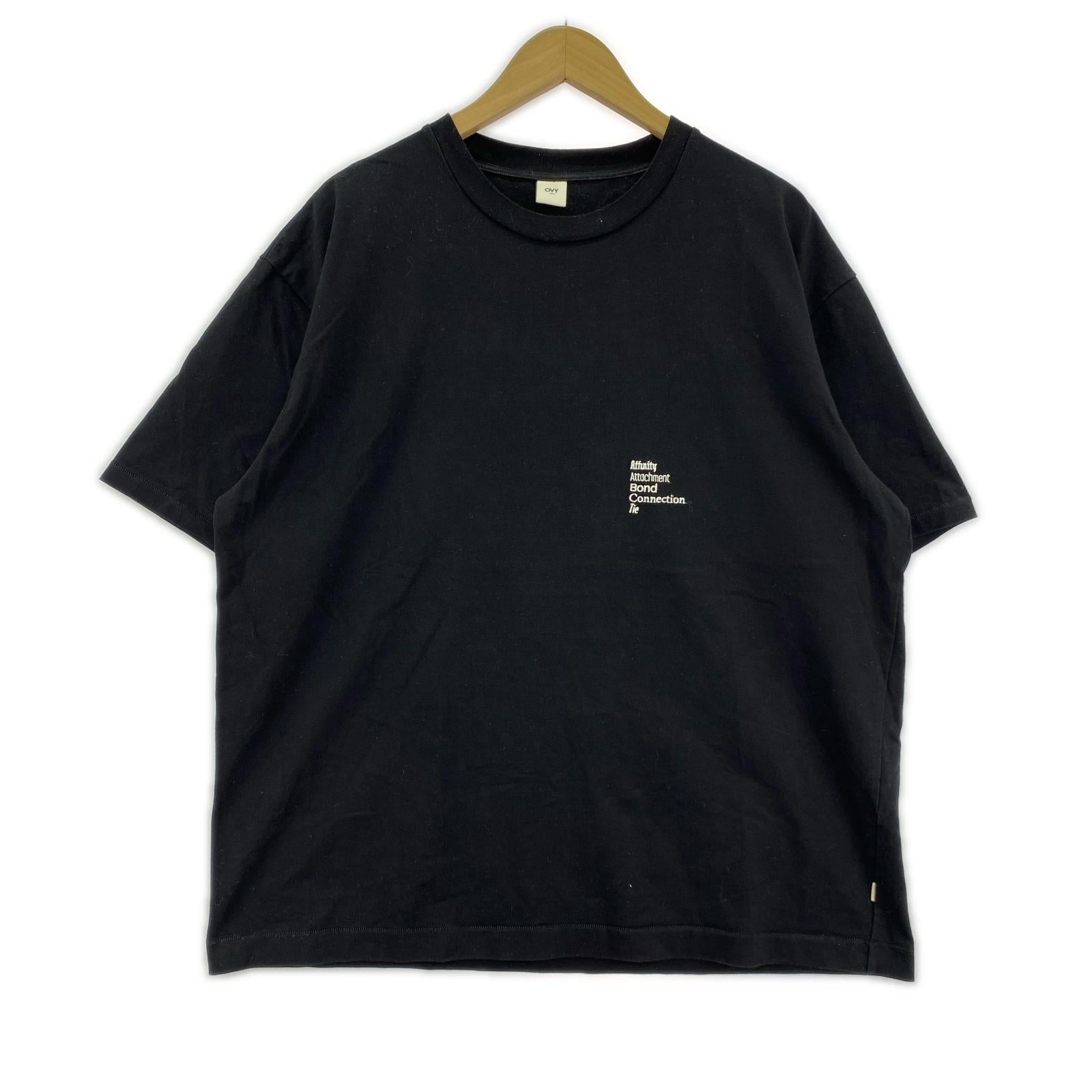 半袖Tシャツ OVY Embroidery Cotton Wide T-shirt L ブラック