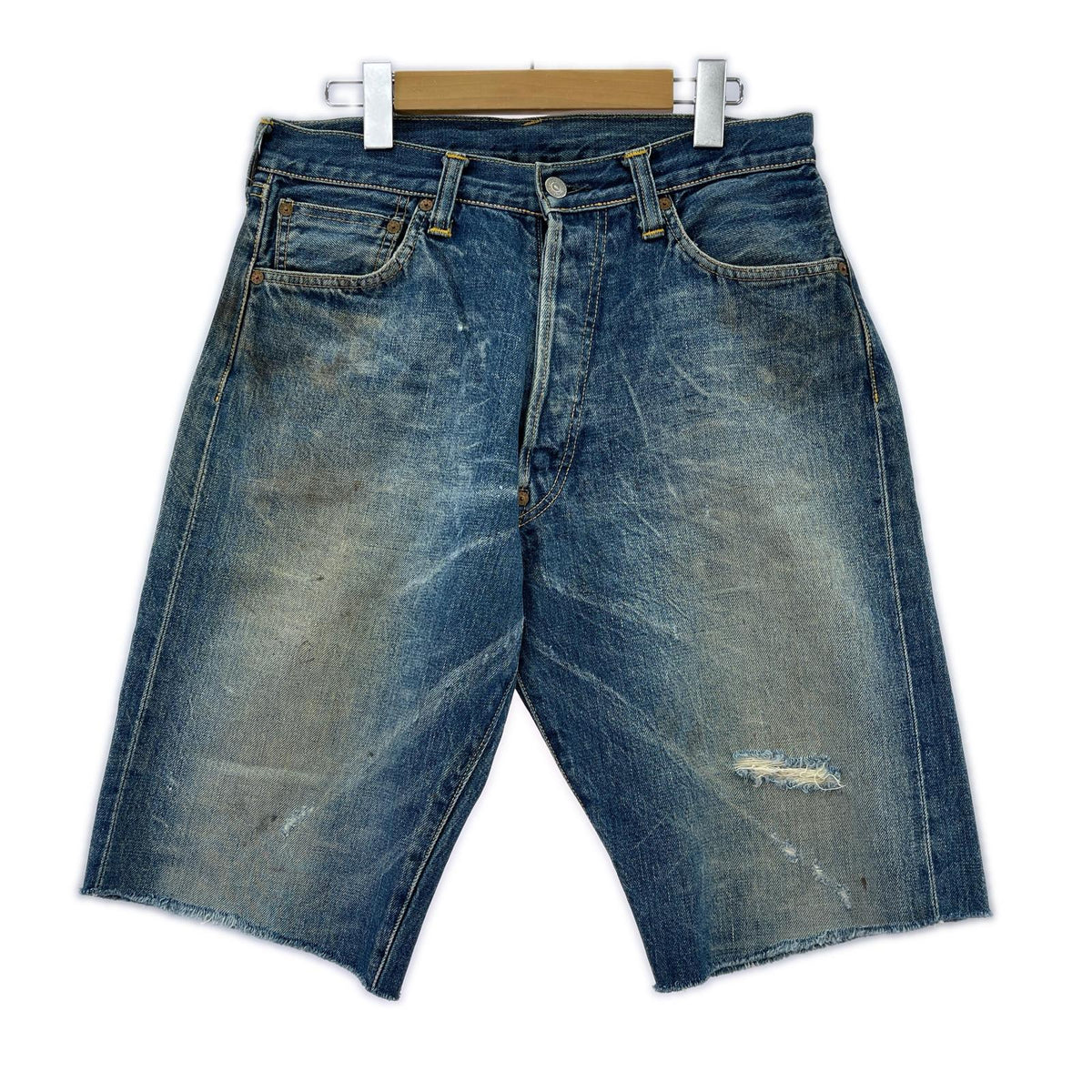 ショートパンツ evisタグカットオフ W31 33 ブルー