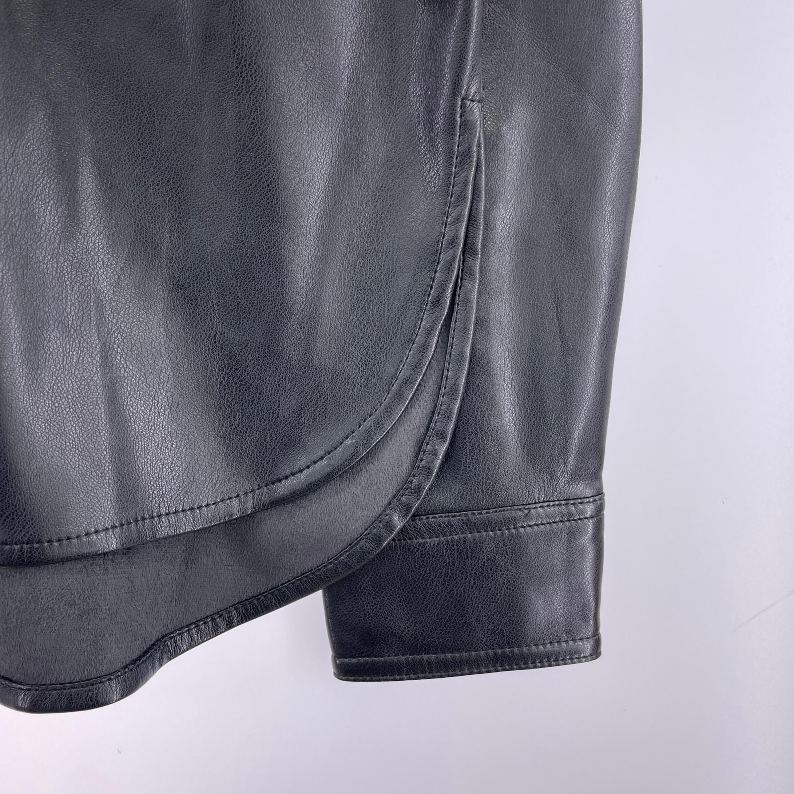 長袖シャツ メタリックダガーレザーフェイクシャツ S BLK S ブラック