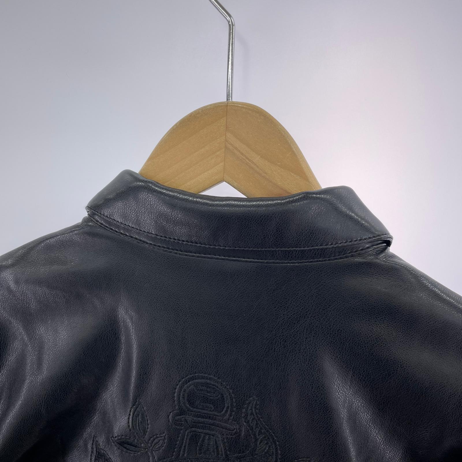 長袖シャツ メタリックダガーレザーフェイクシャツ S BLK S ブラック