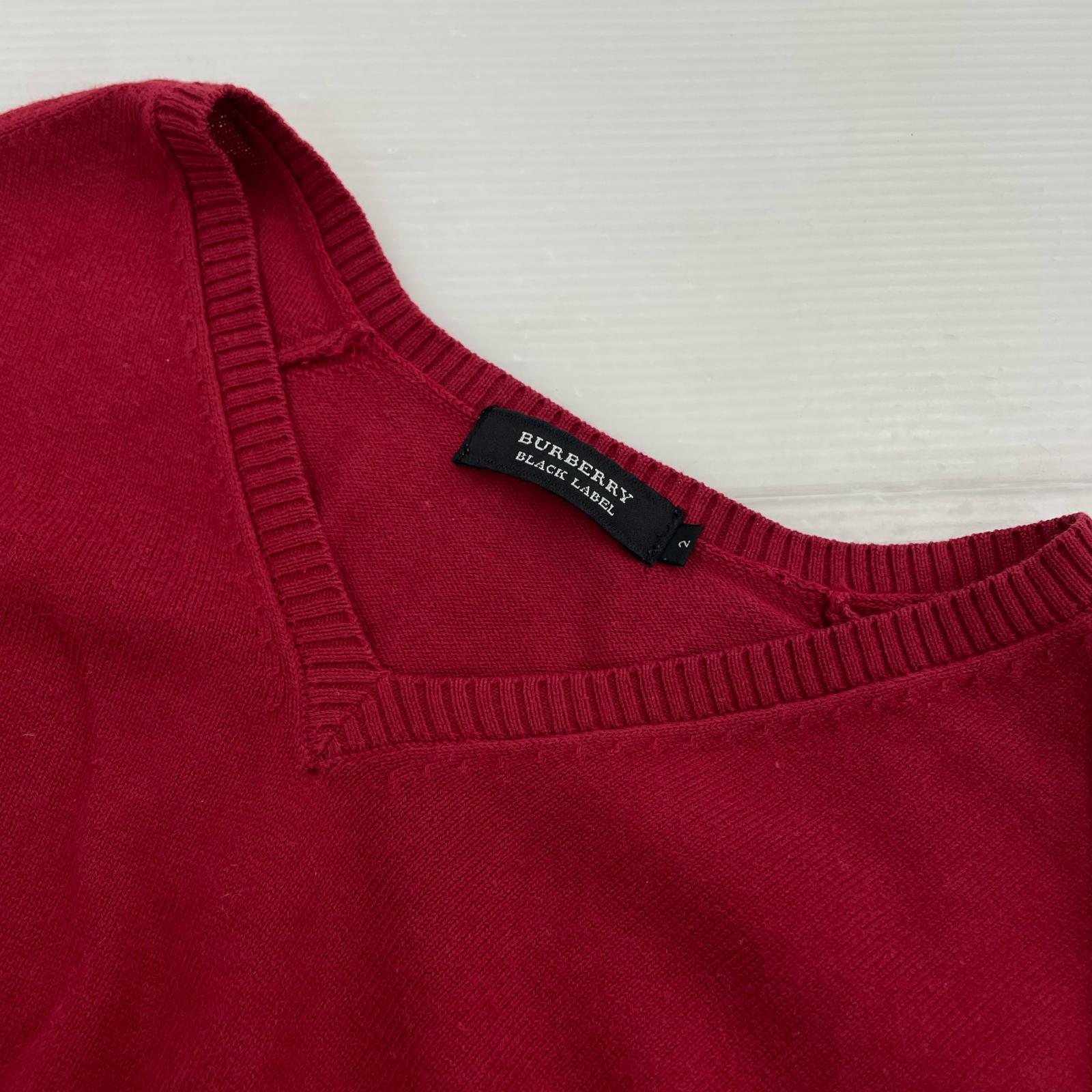 ニット BURBERRY BLACK LABEL ニット・セーター レッド