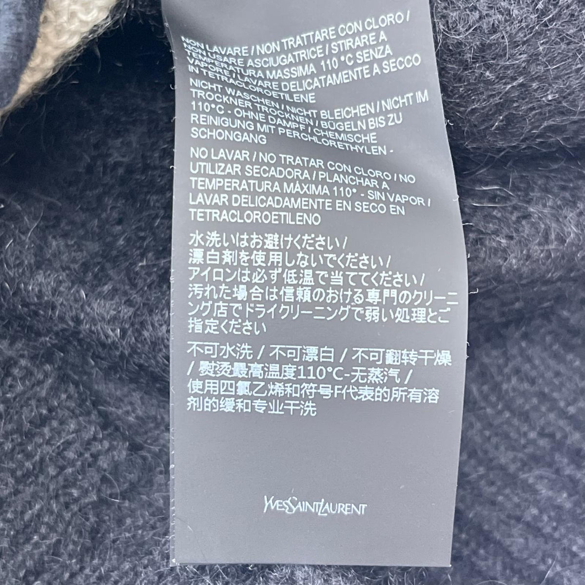 SAINT LAURENT/22AW/モヘアニット/ブラック LL
