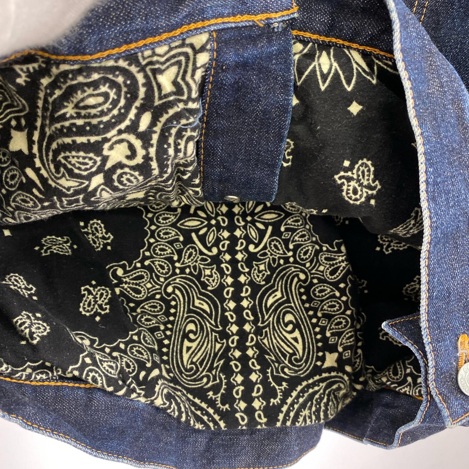 デニムジャケット TROPICAL HELL 裏地ペイズリー XXL ネイビー