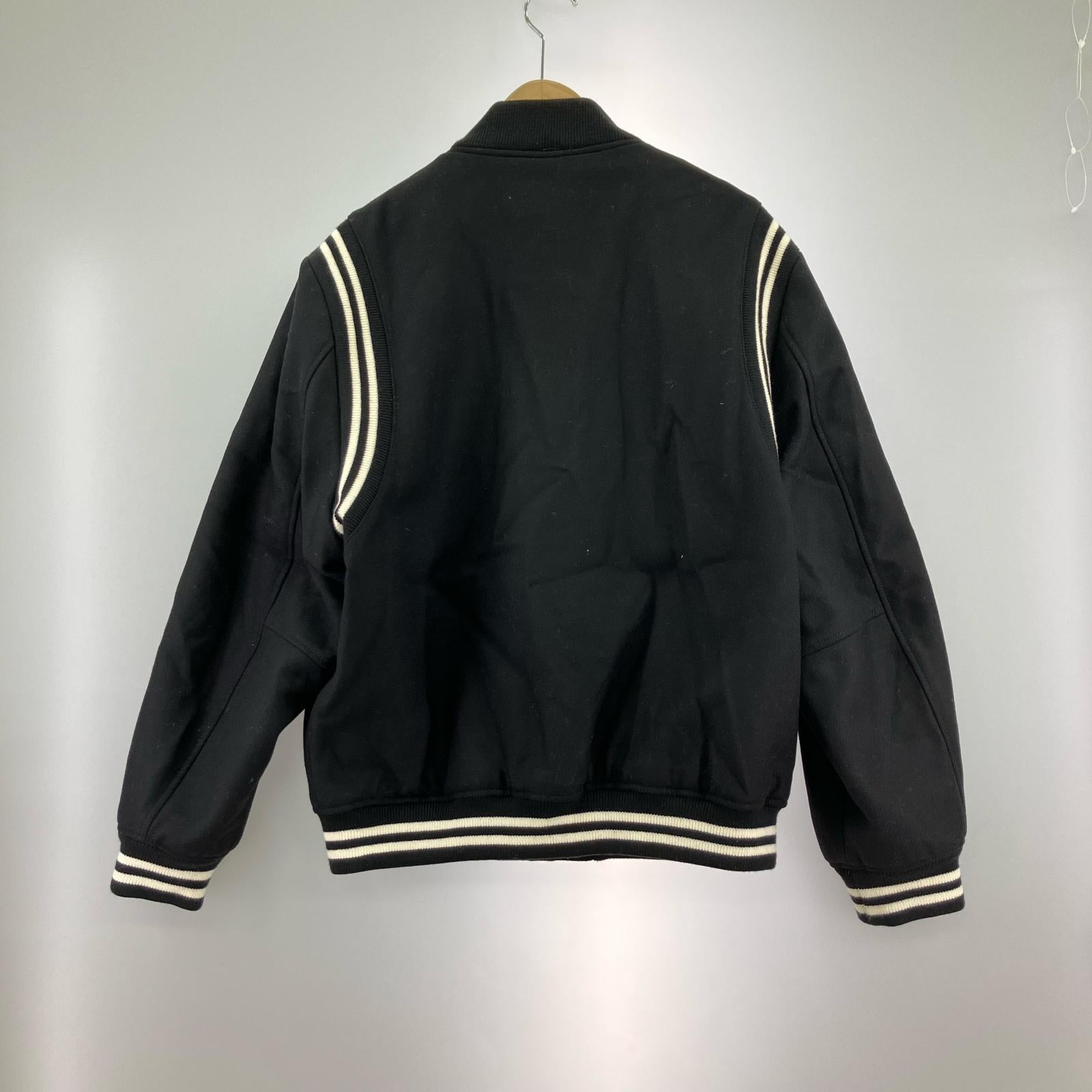 ジャケット ウールスタジャン (L) ブラック