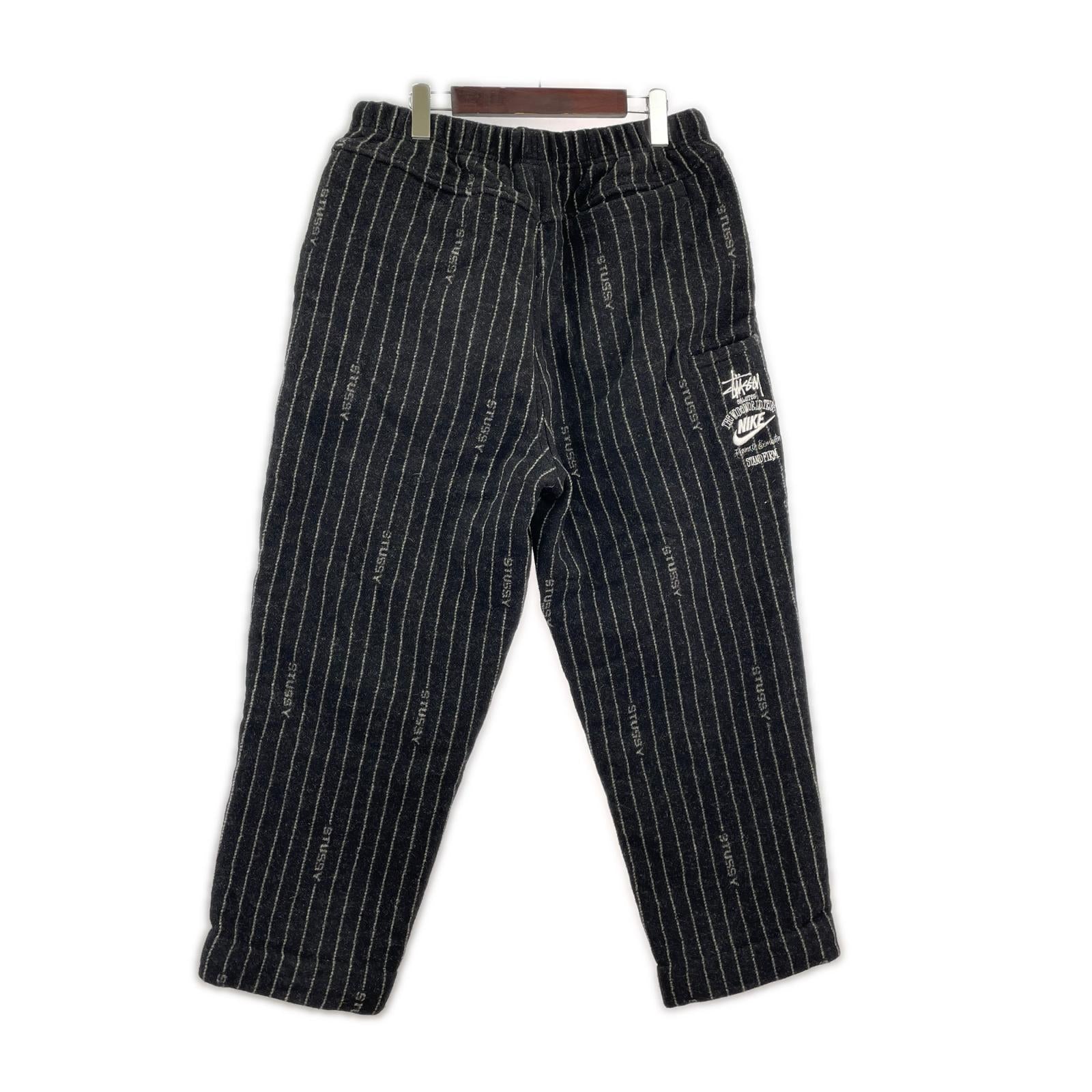 パンツ STUSSY×NIKE STRIPE WOOL PANTS L L ブラック