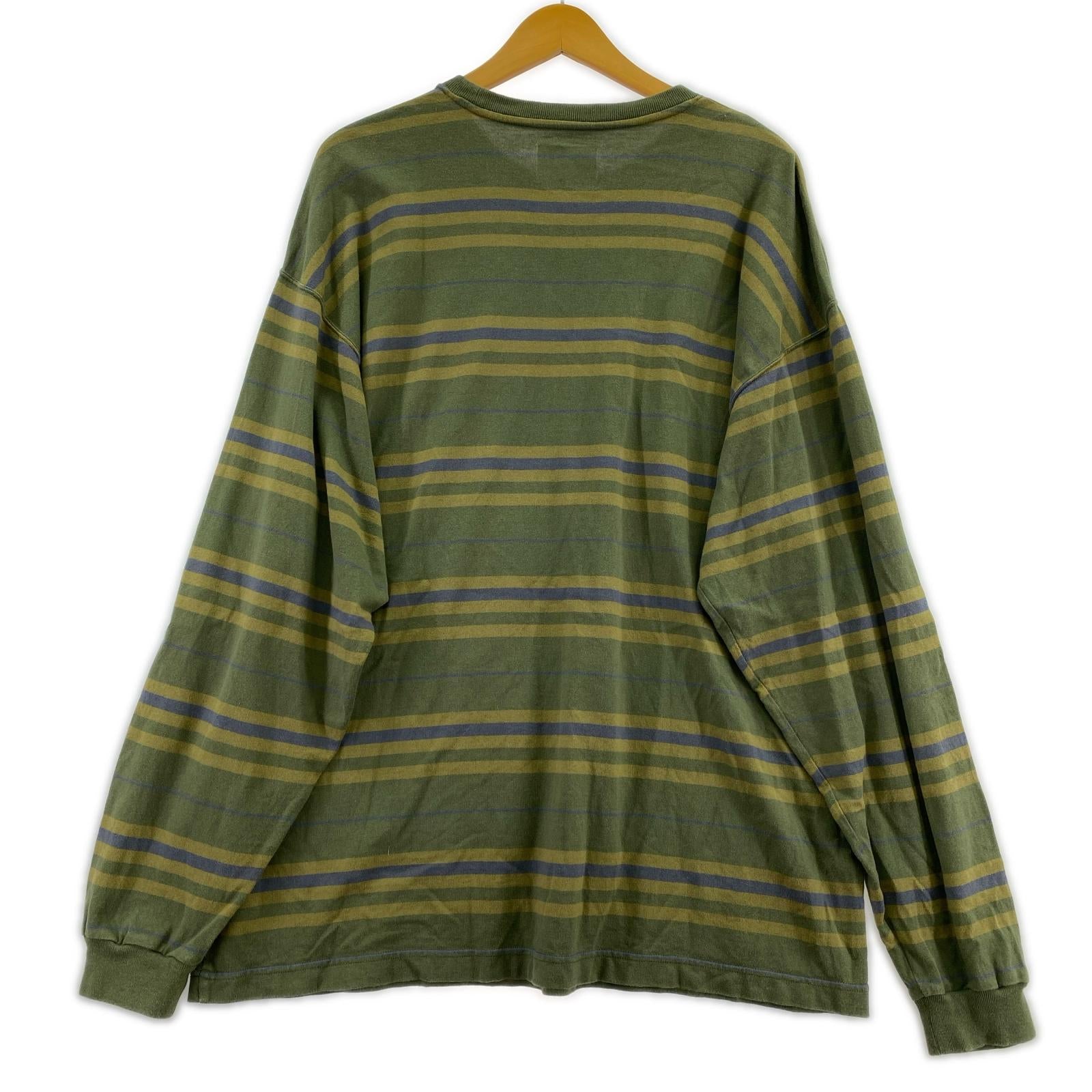 長袖Tシャツ 23SS BDY 02 / LS / COTTON. TEXTILE. ボーダー グリーン