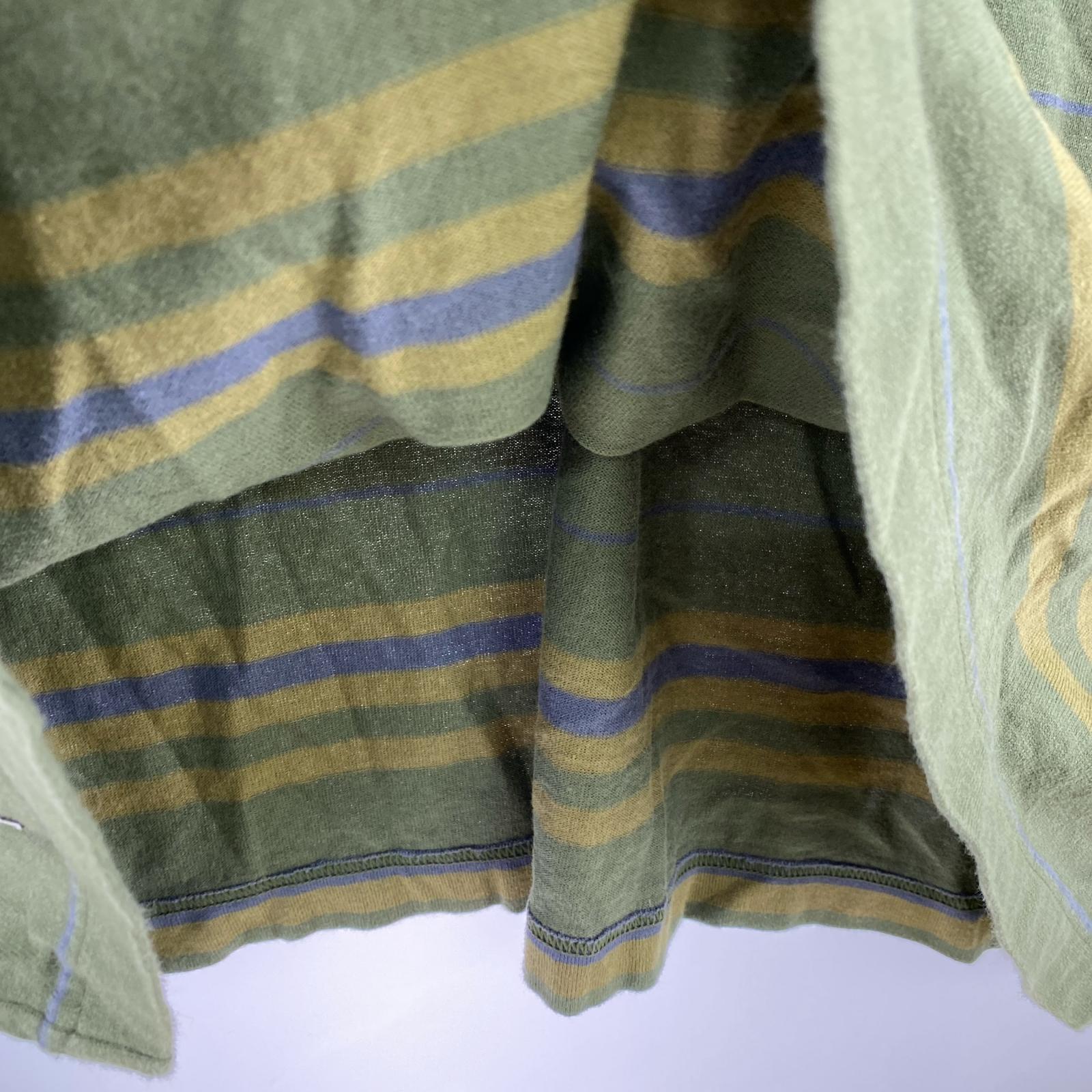 長袖Tシャツ 23SS BDY 02 / LS / COTTON. TEXTILE. ボーダー グリーン