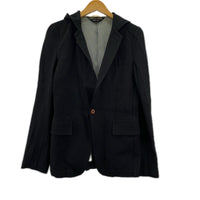 テーラードジャケット 90s HOMME PLUS フーデッド テーラードジャケット 黒 M SS ブラック