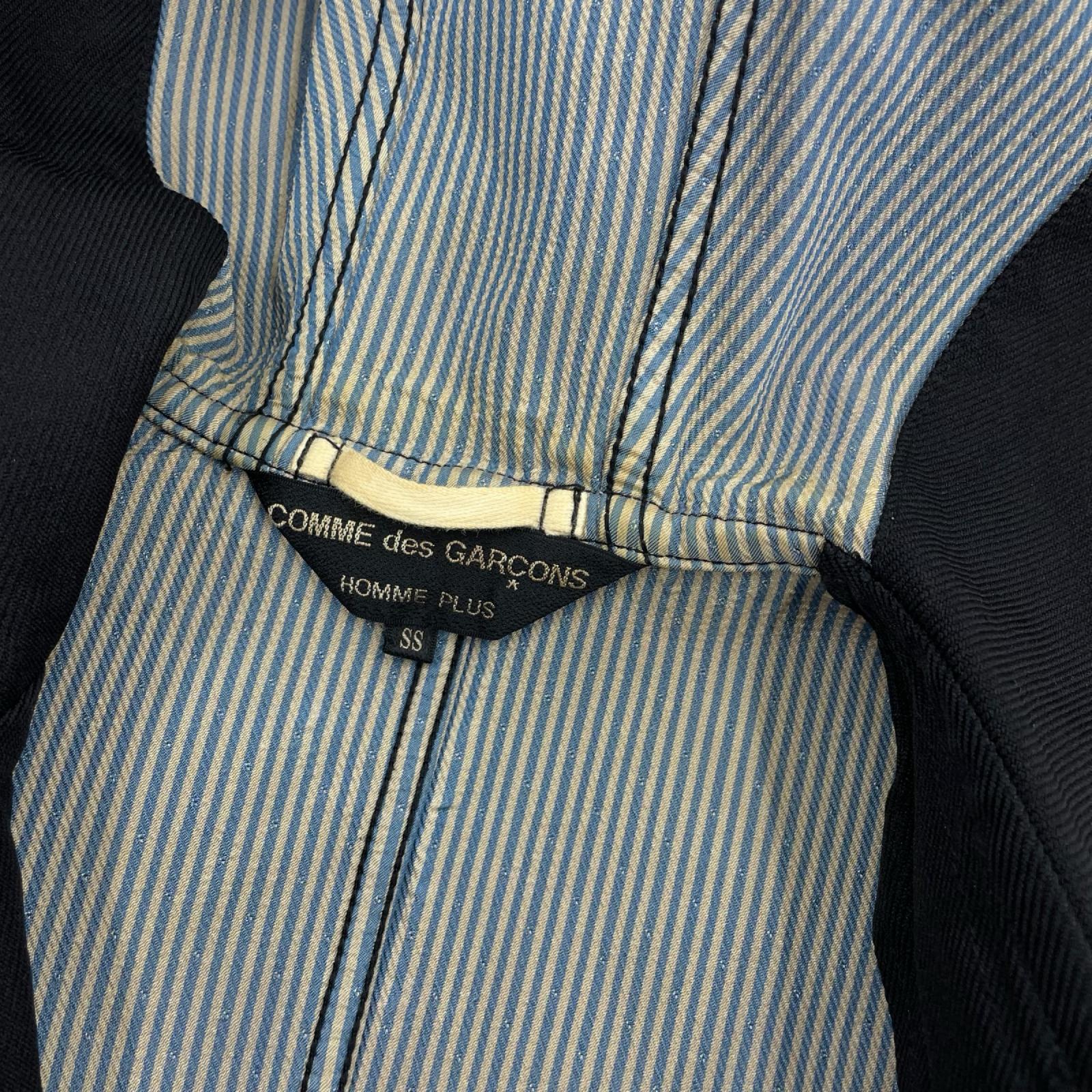 テーラードジャケット 90s HOMME PLUS フーデッド テーラードジャケット 黒 M SS ブラック