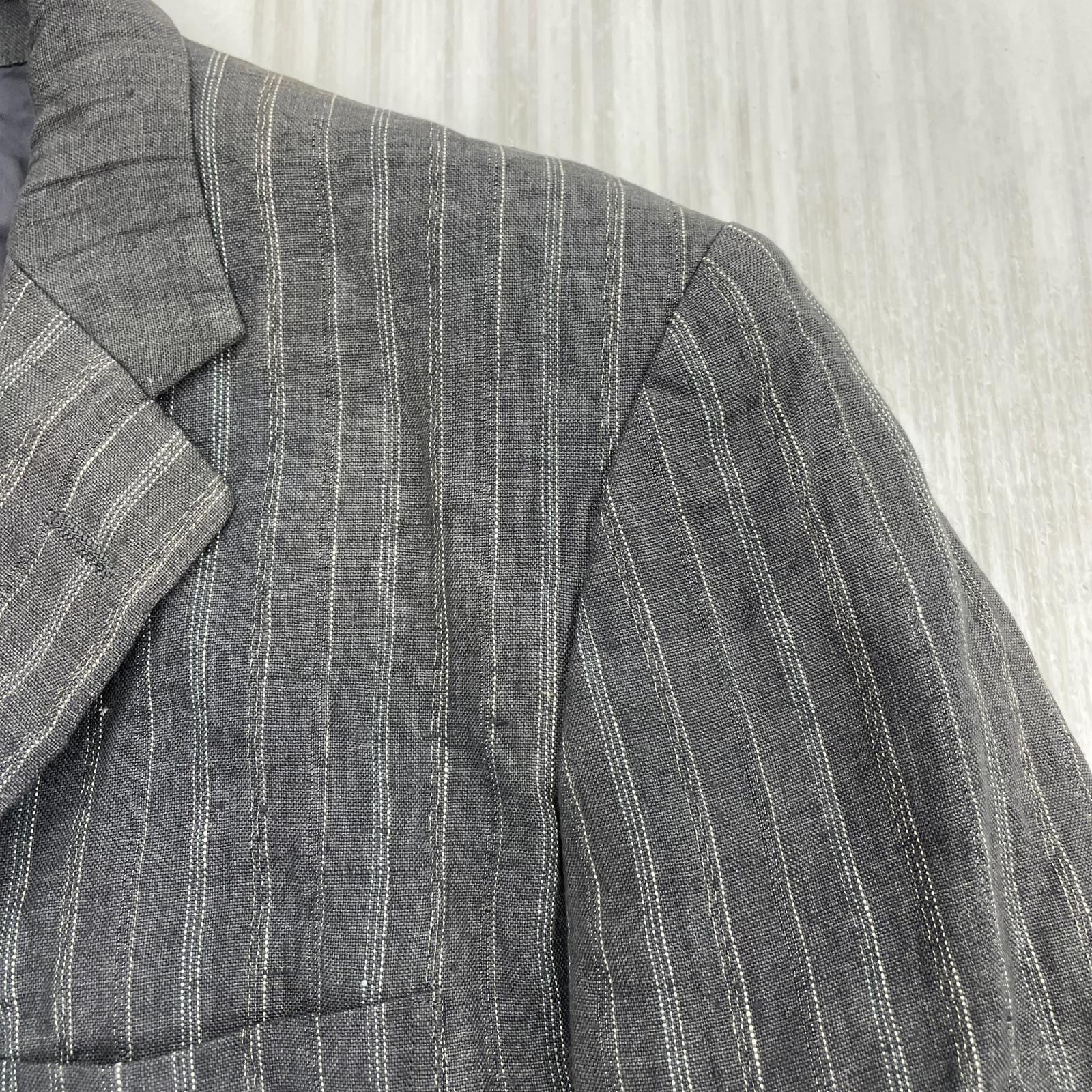 テーラードジャケット HOMME SAMPLE 3BストライプテーラードJKT (M) グレー M グレー