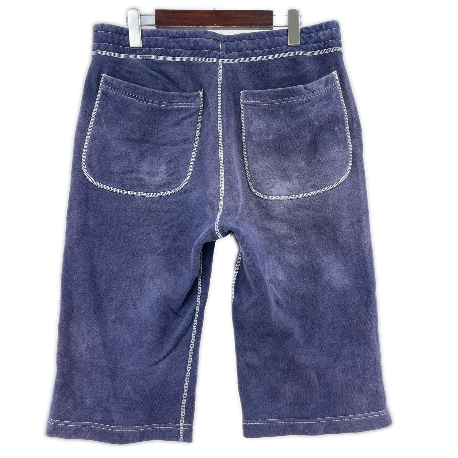 ショートパンツ HOMME ムラ染めスウェットショーツ 紫 M