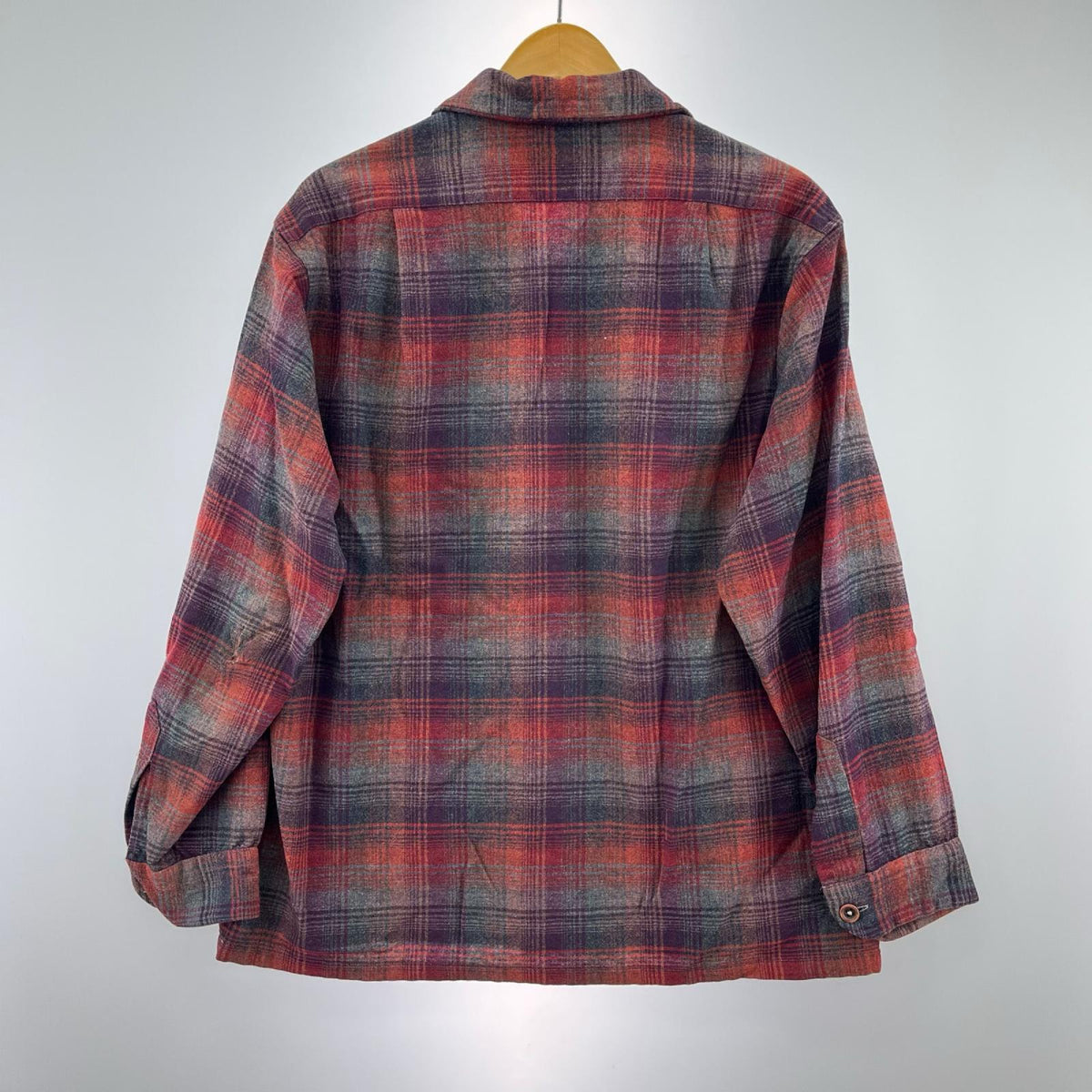長袖シャツ 70s ボードシャツ L L レッド