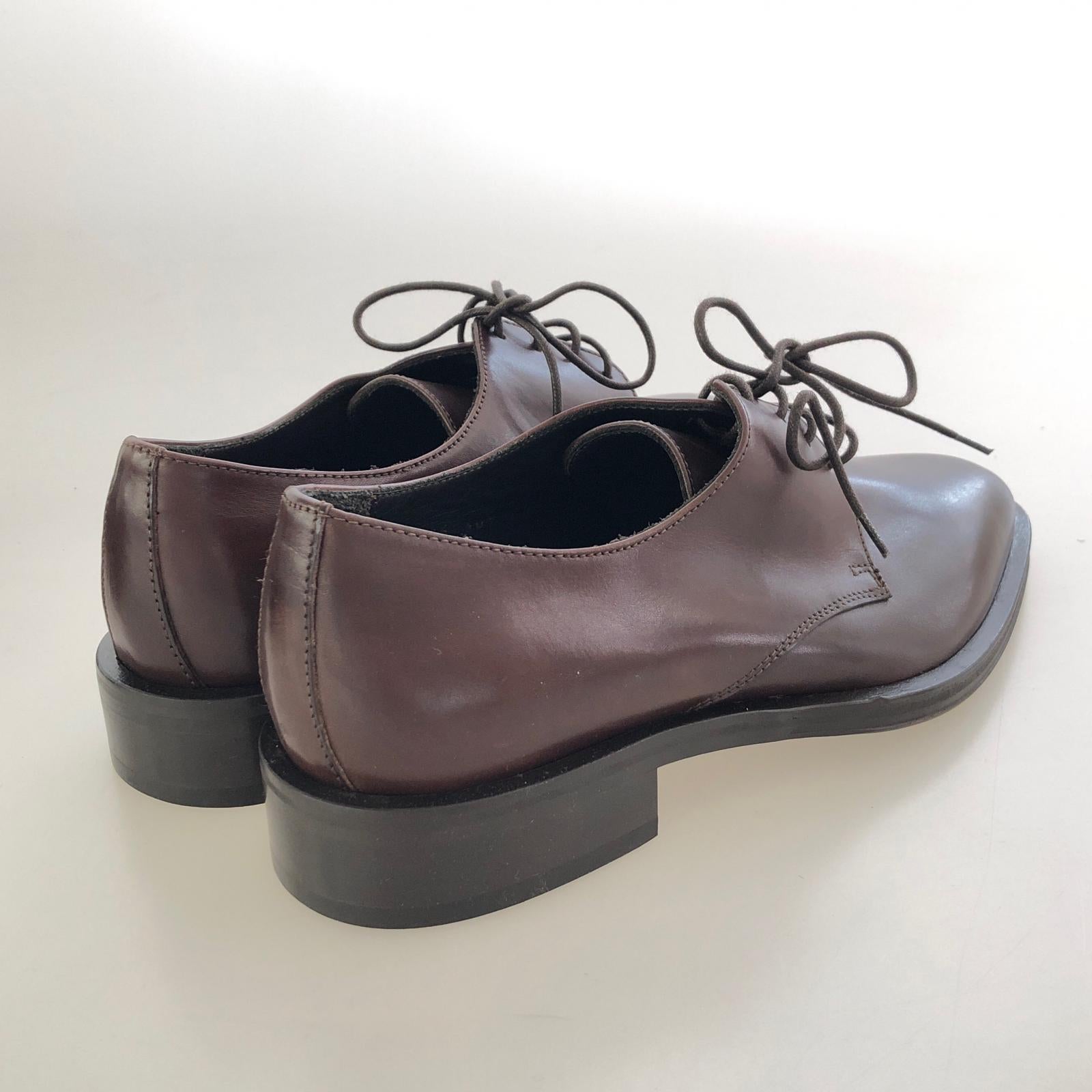 シューズ EMPORIO ARMANI レザーシューズ BR 40(25.0-25.5) ブラウン
