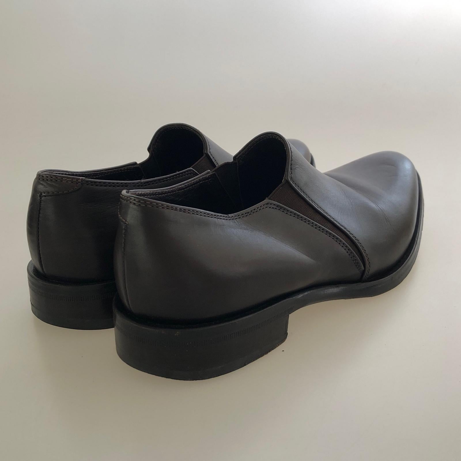 シューズ GIORGIO ARMANI レザーシューズ サイドゴアBR 40 1/2 ブラウン