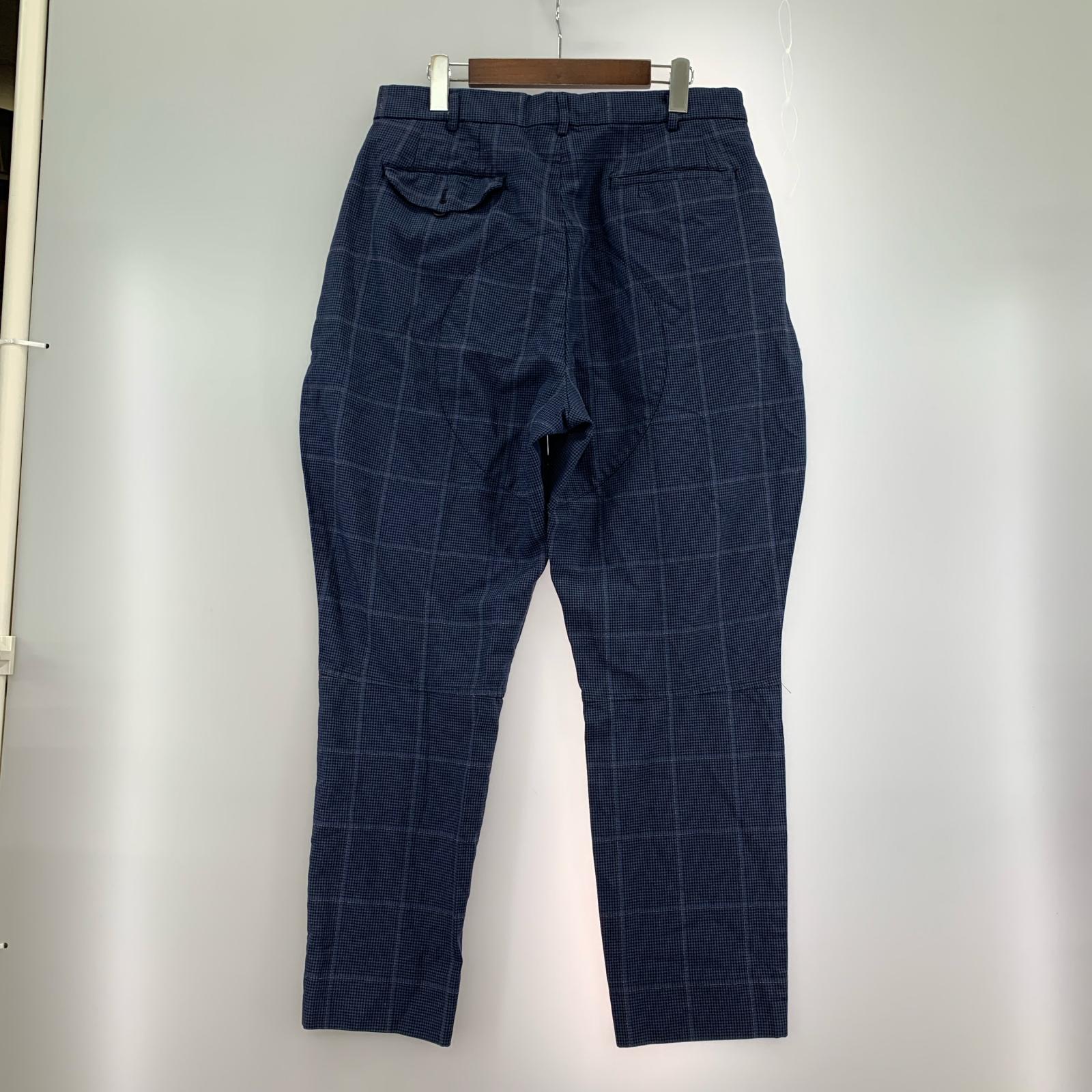 パンツ HOMME DEUX チェックパンツ 紺 M ネイビー