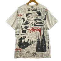 半袖Tシャツ 00s オーバープリント S/Sカットソー ホワイト L ホワイト