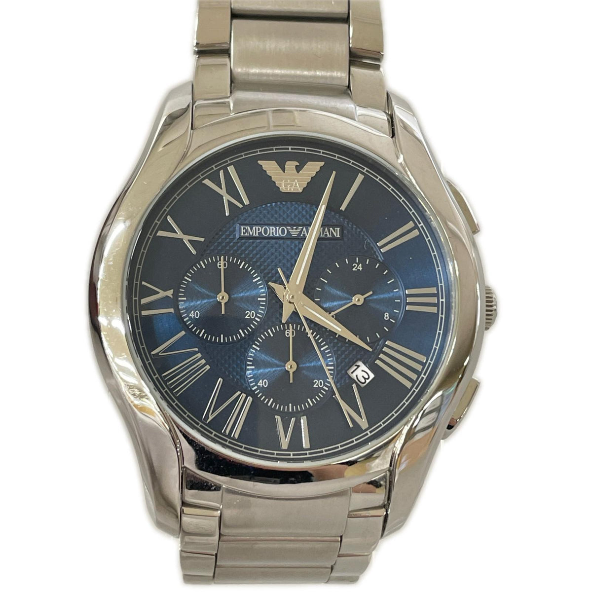 腕時計 EMPORIO ARMANI VALENTE 腕時計 AR11082 シルバー ブルー