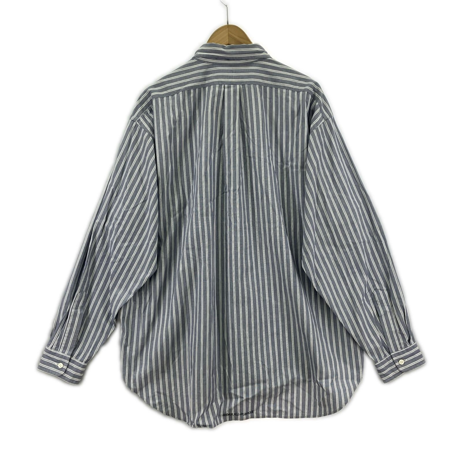 長袖シャツ SEDAN ALL-PURPOSE ストライプビッグシャツ (XL) ブルー