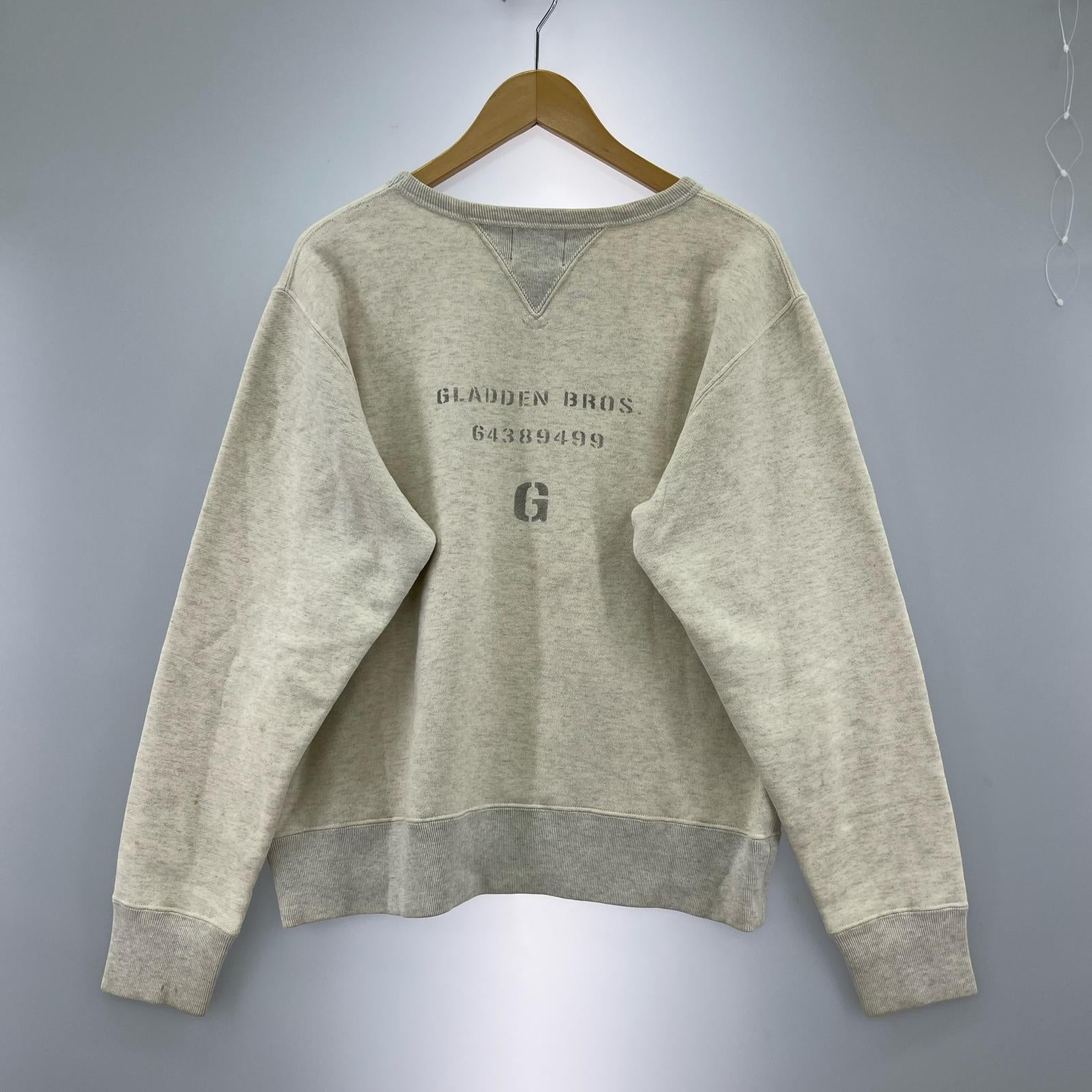 スウェット 両V バックプリント 灰(L) L ホワイト