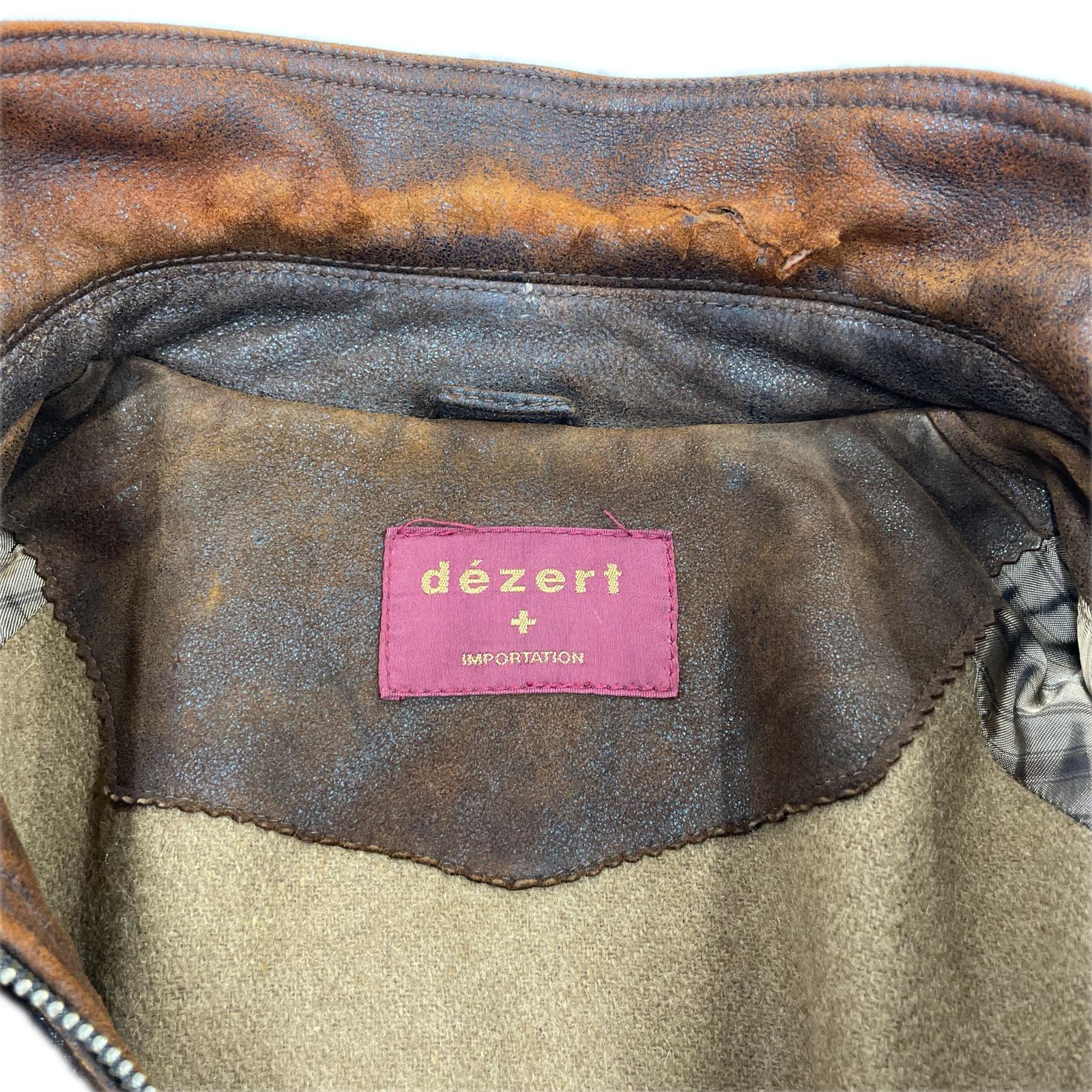 ジャケット dezert 4つポケ 牛革 レザージップブルゾン M 茶 M ブラウン
