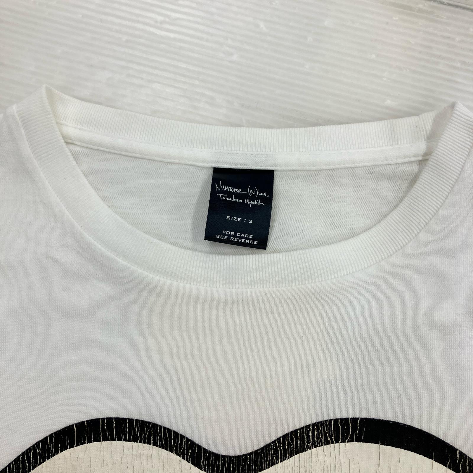 半袖Tシャツ NUMBER (N)INE 03SS カート期 リップ&タン プリントTee 3 白 3 ホワイト