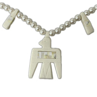 ネックレス KAPITAL Santo Domingo Bird Pearl Necklace 白 ホワイト