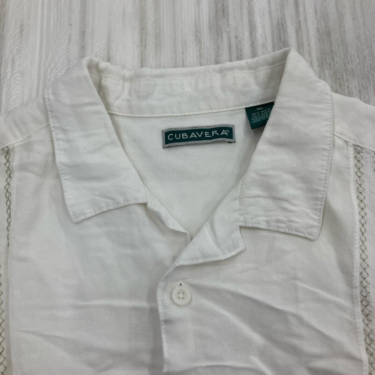 半袖シャツ CUBAVERA ラミーレーヨンキューバシャツ WHT XL ホワイト