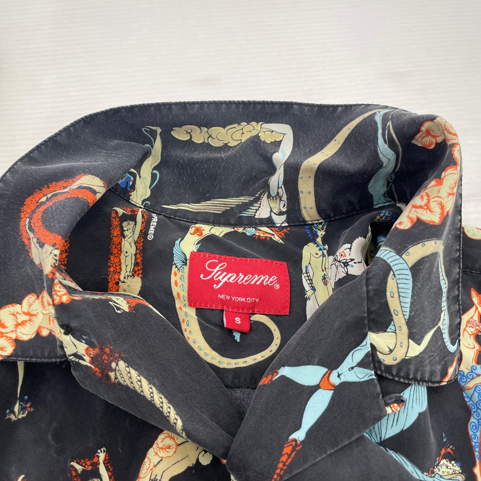 半袖シャツ 18SS Alphabet Silk Shirt 黒(S) S ブラック