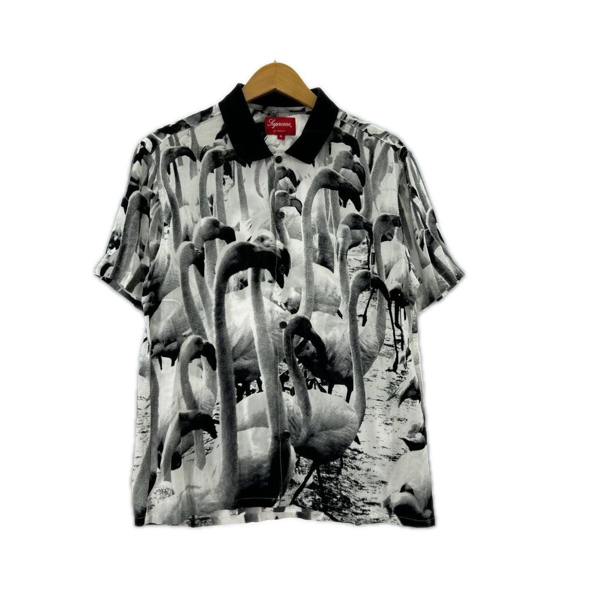 半袖シャツ 14ss flamingo 総柄シャツ(s) S ブラック