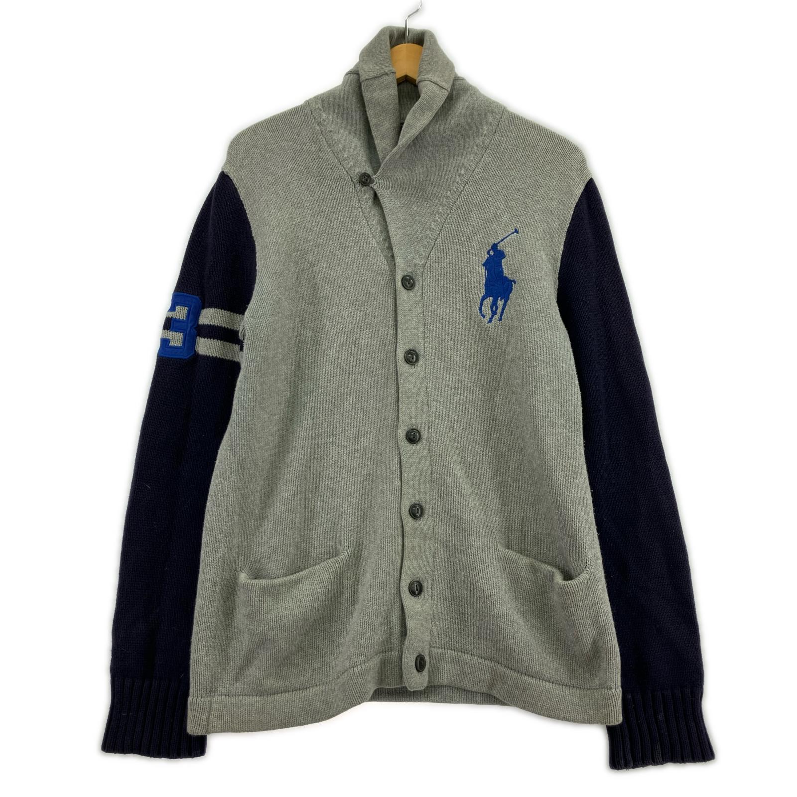 カーディガン ショールカラー ポニー グレー (XL) グレー