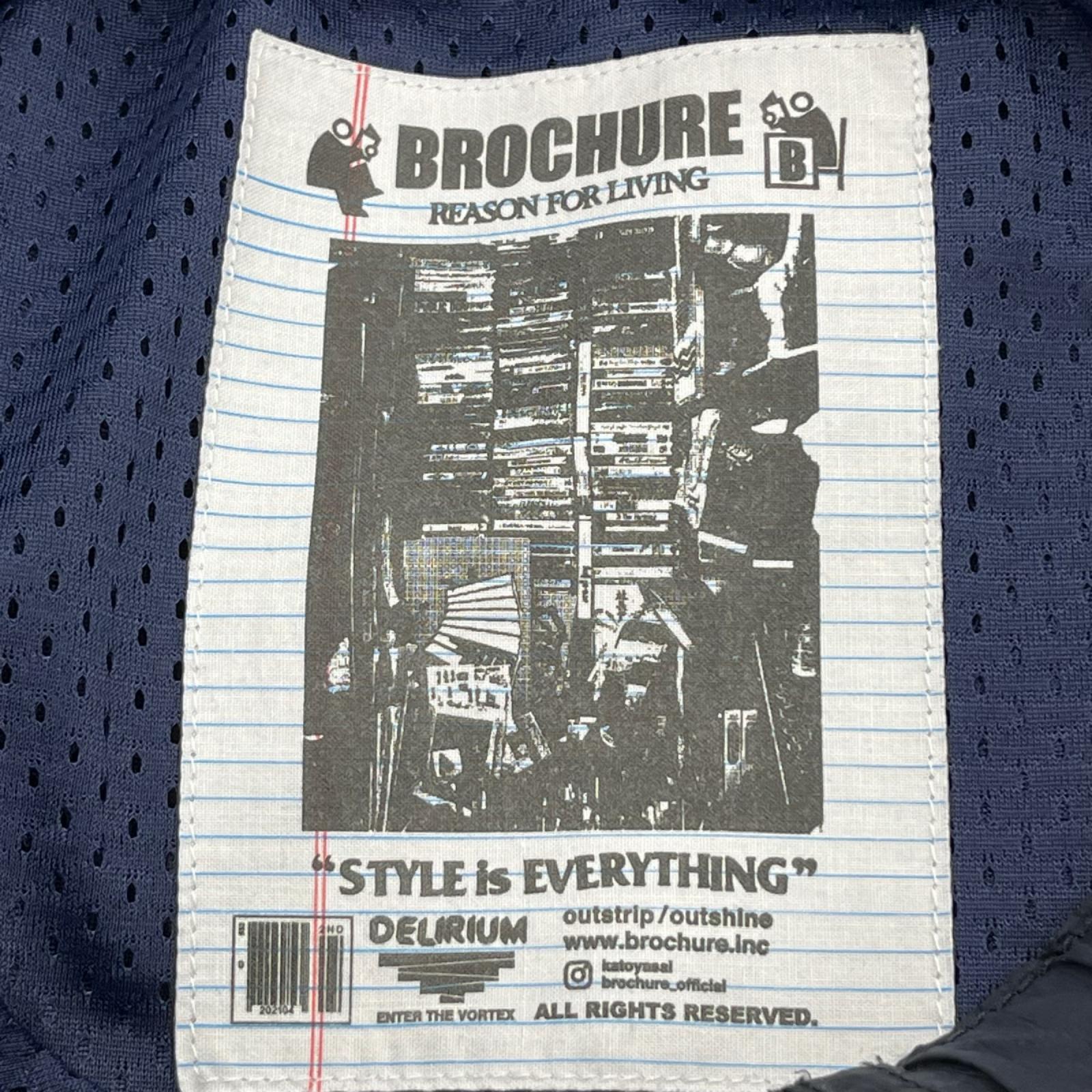 パンツ BROCHURE 裏メッシュ ナイロンパンツ S ネイビー