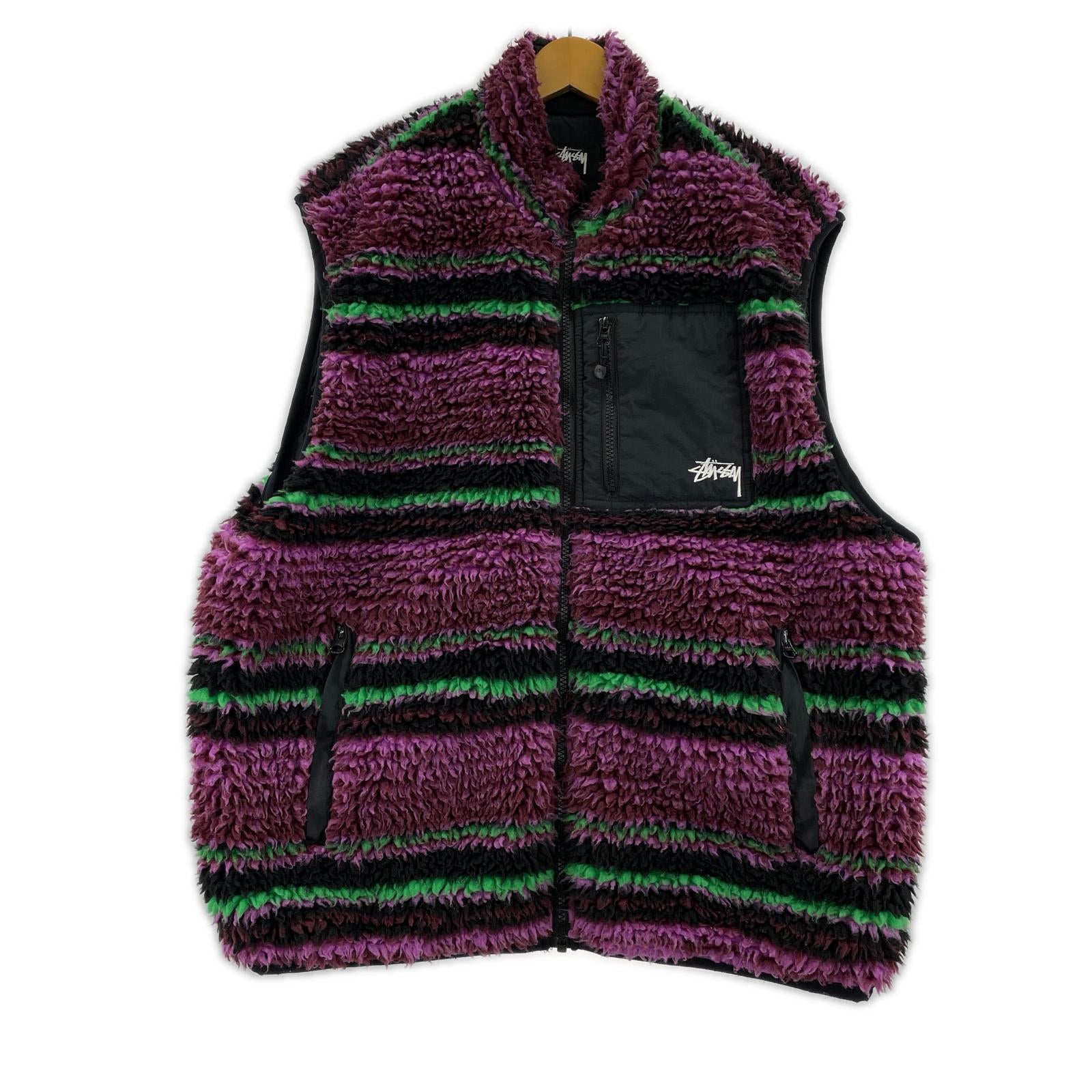 その他アウター Striped Sherpa Vest/ボーダー