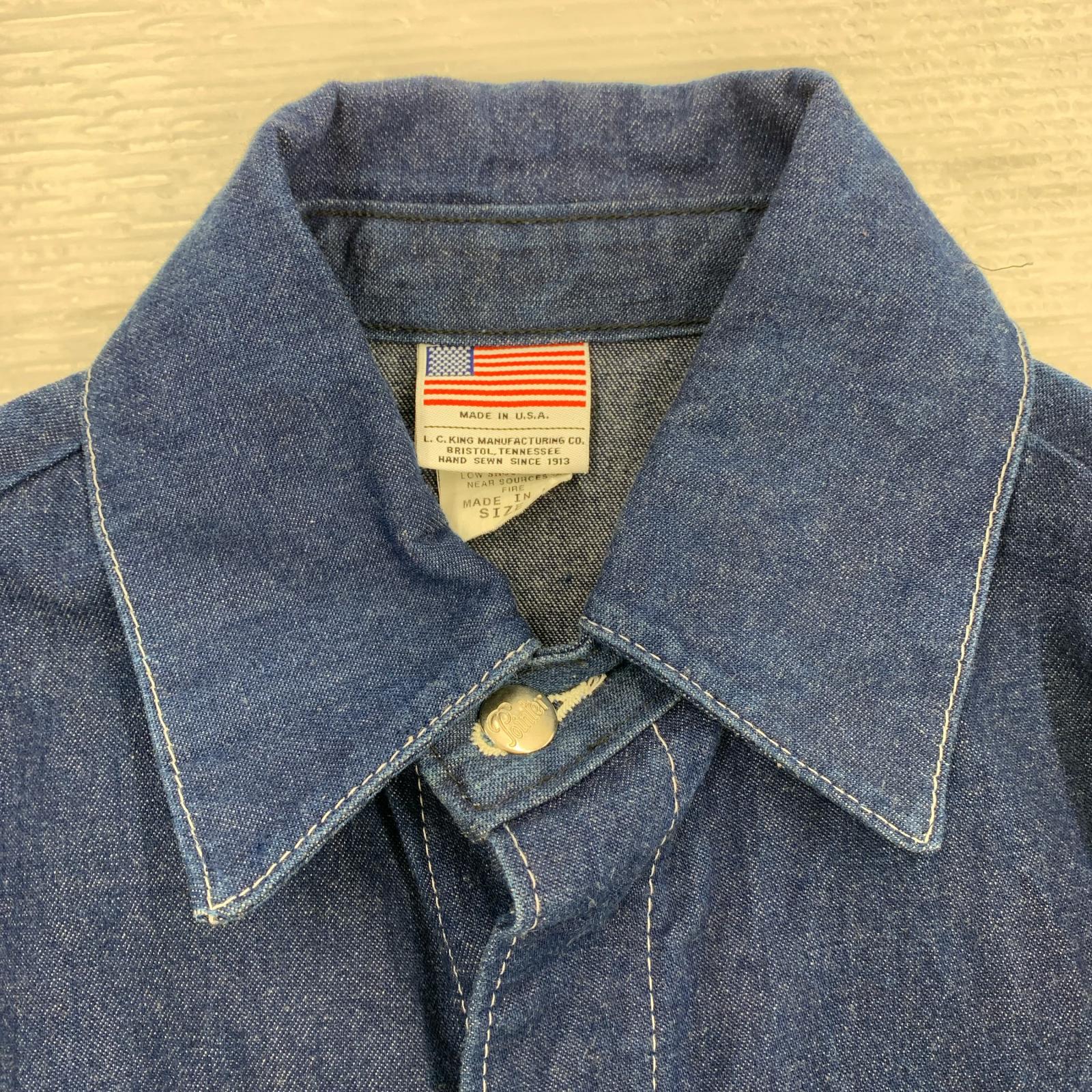 デニムジャケット USA製 カバーオール S 青 S