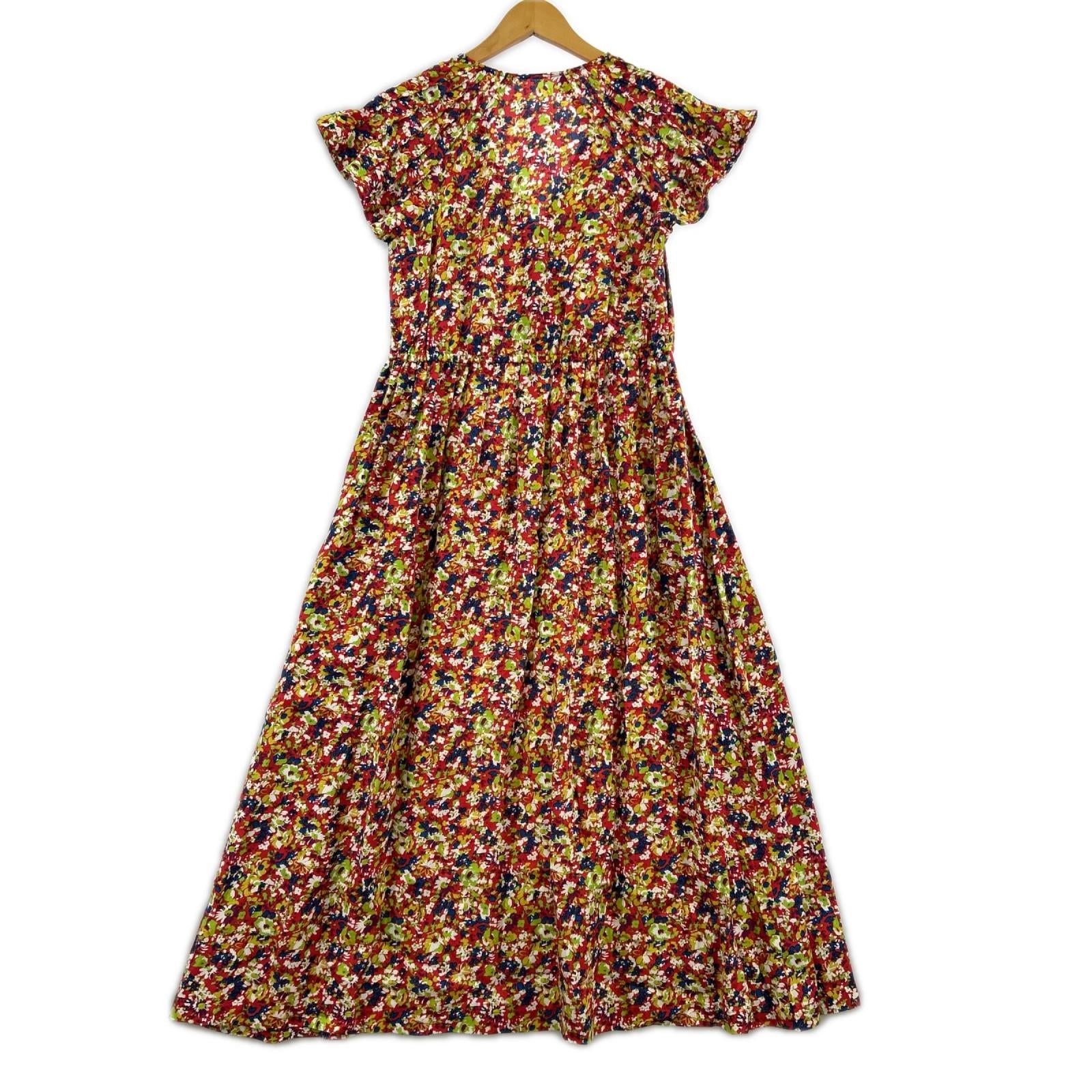 ワンピース 花柄 ミモレ丈ワンピース (34) 34 レッド
