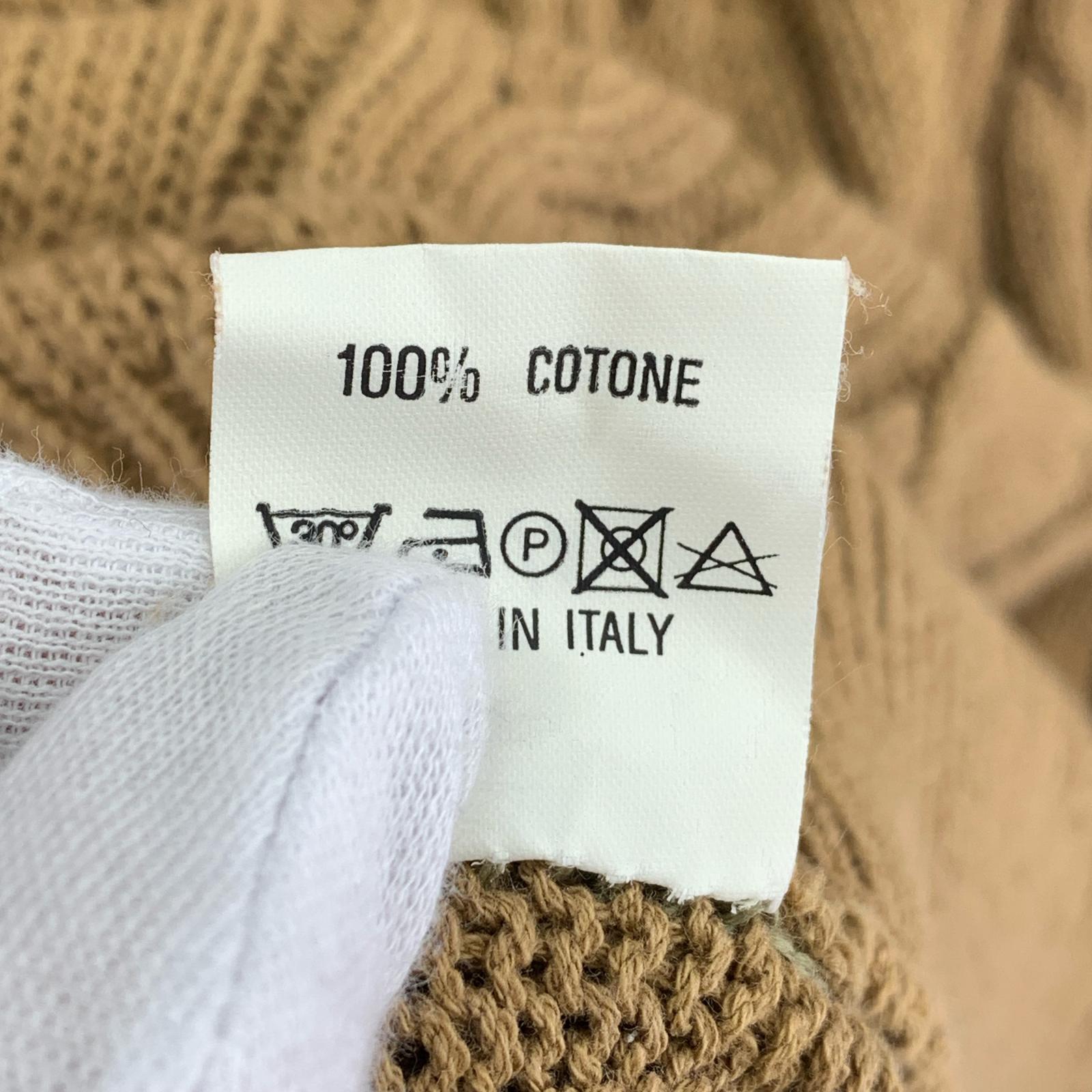ニット LUOMO コットンケーブルニット イタリア製 50 BRW 50 ブラウン