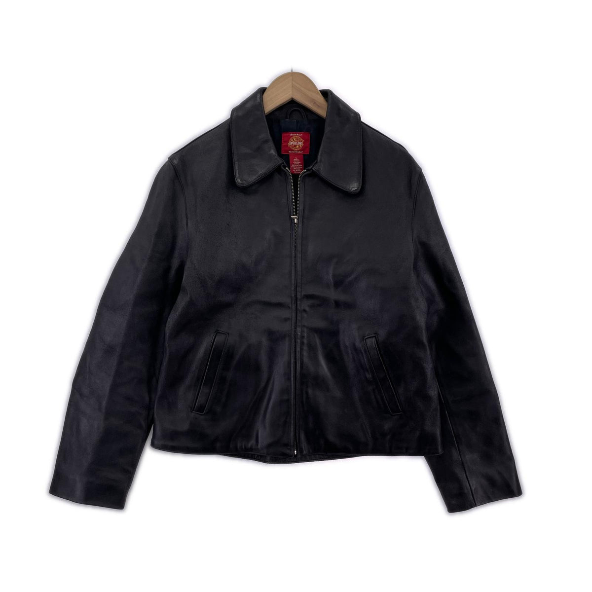 レザージャケット 00s GAP BLUE JEANS レザースポーツジャケット 黒 (L) L ブラック