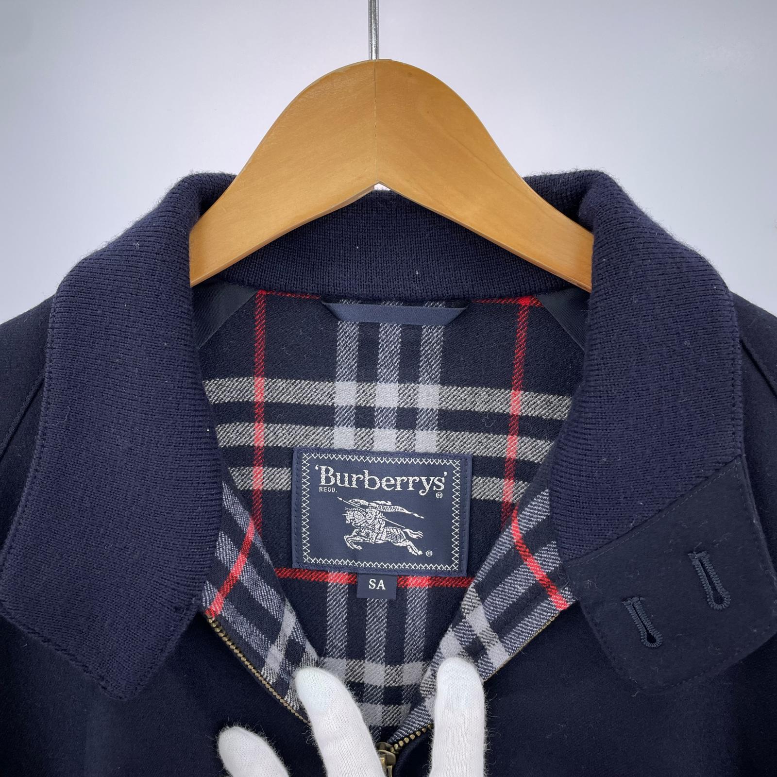 ジャケット BURBERRY ウールハリントンジャケット ネイビー