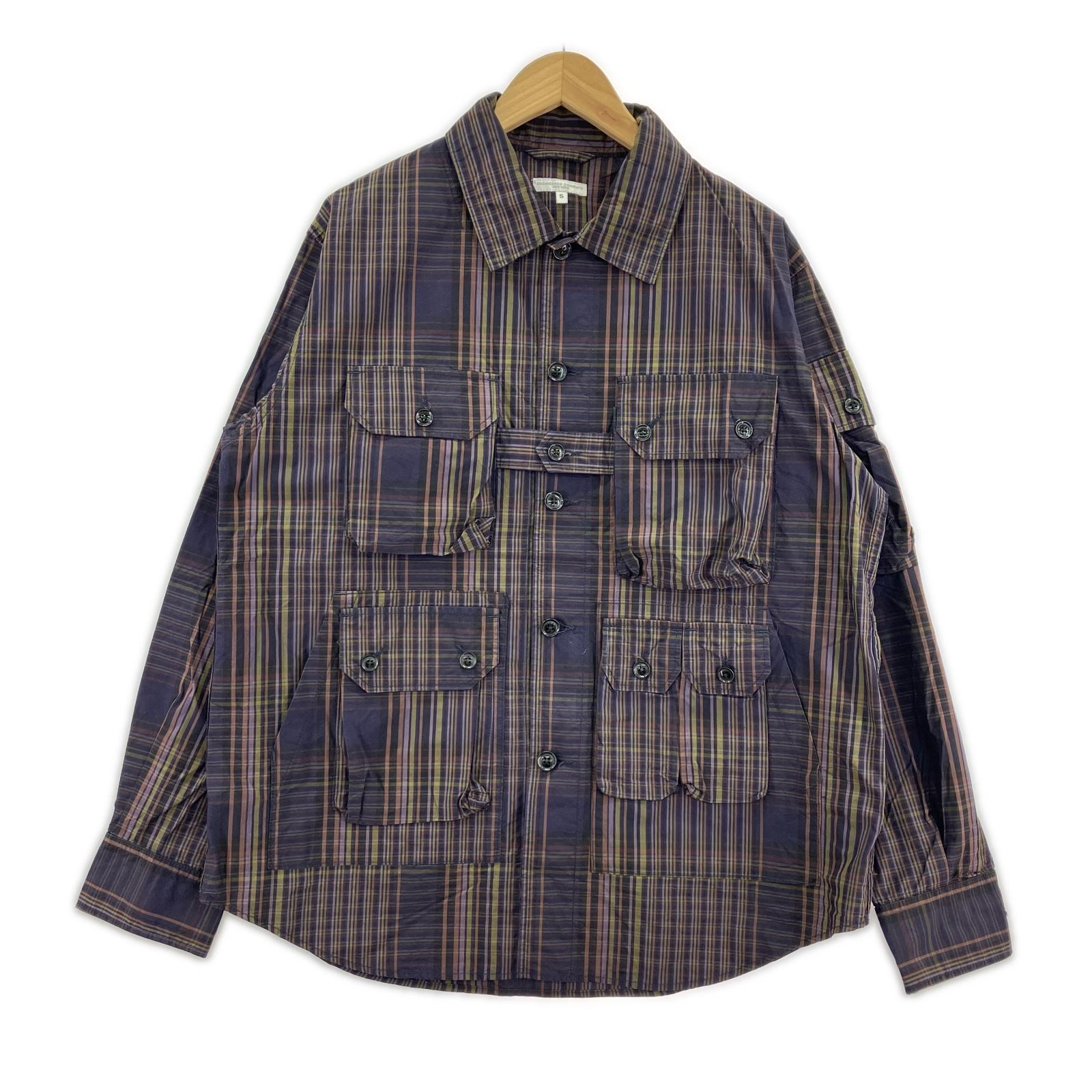 長袖シャツ Engineered Garments チェック エクスプローラーシャツジャケット S 紺 S