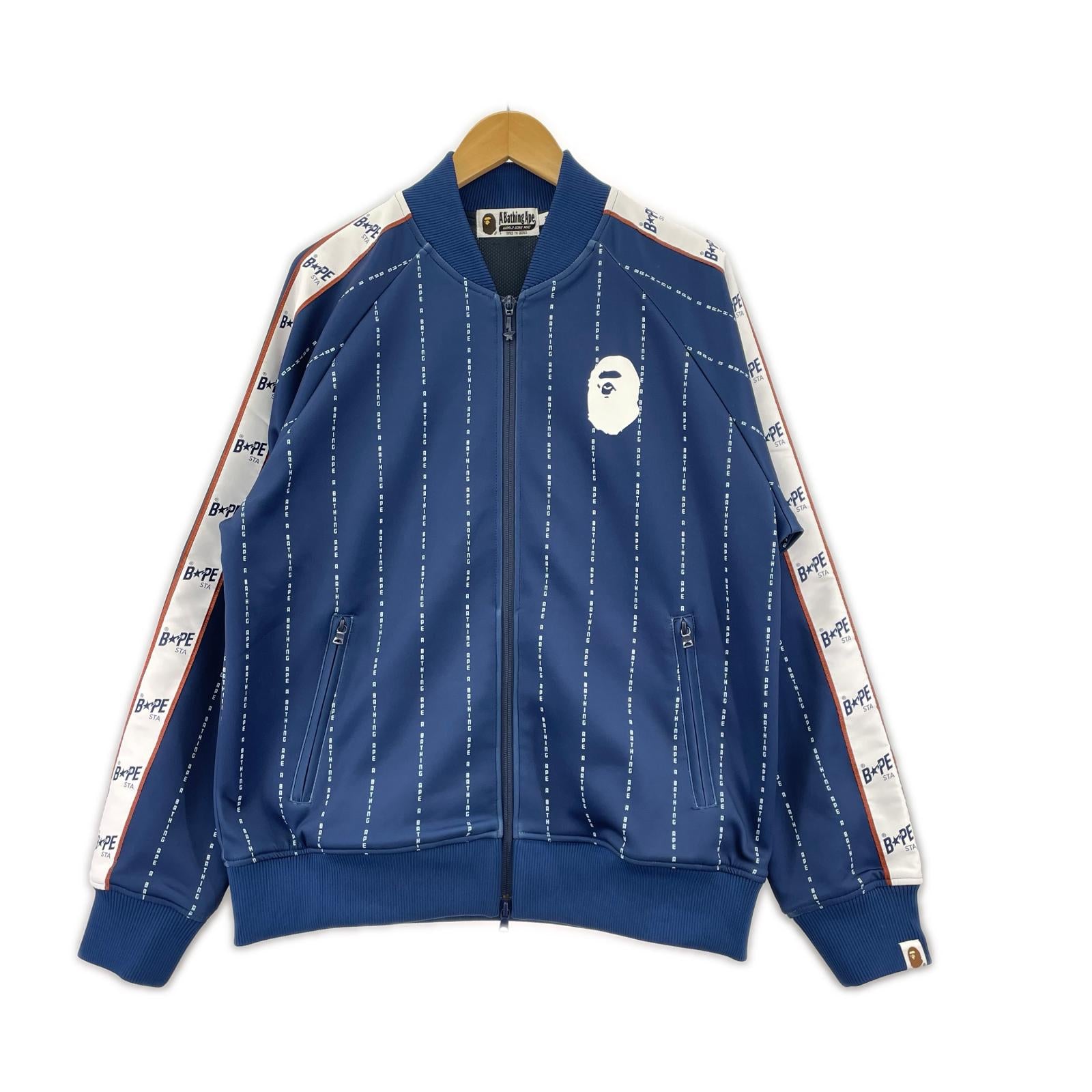 ジャケット ストライプジャケット 青 M M ブルー