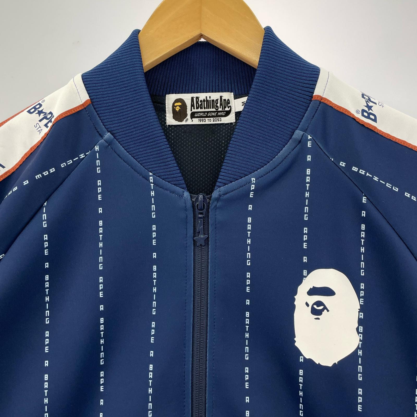 ジャケット ストライプジャケット 青 M M ブルー