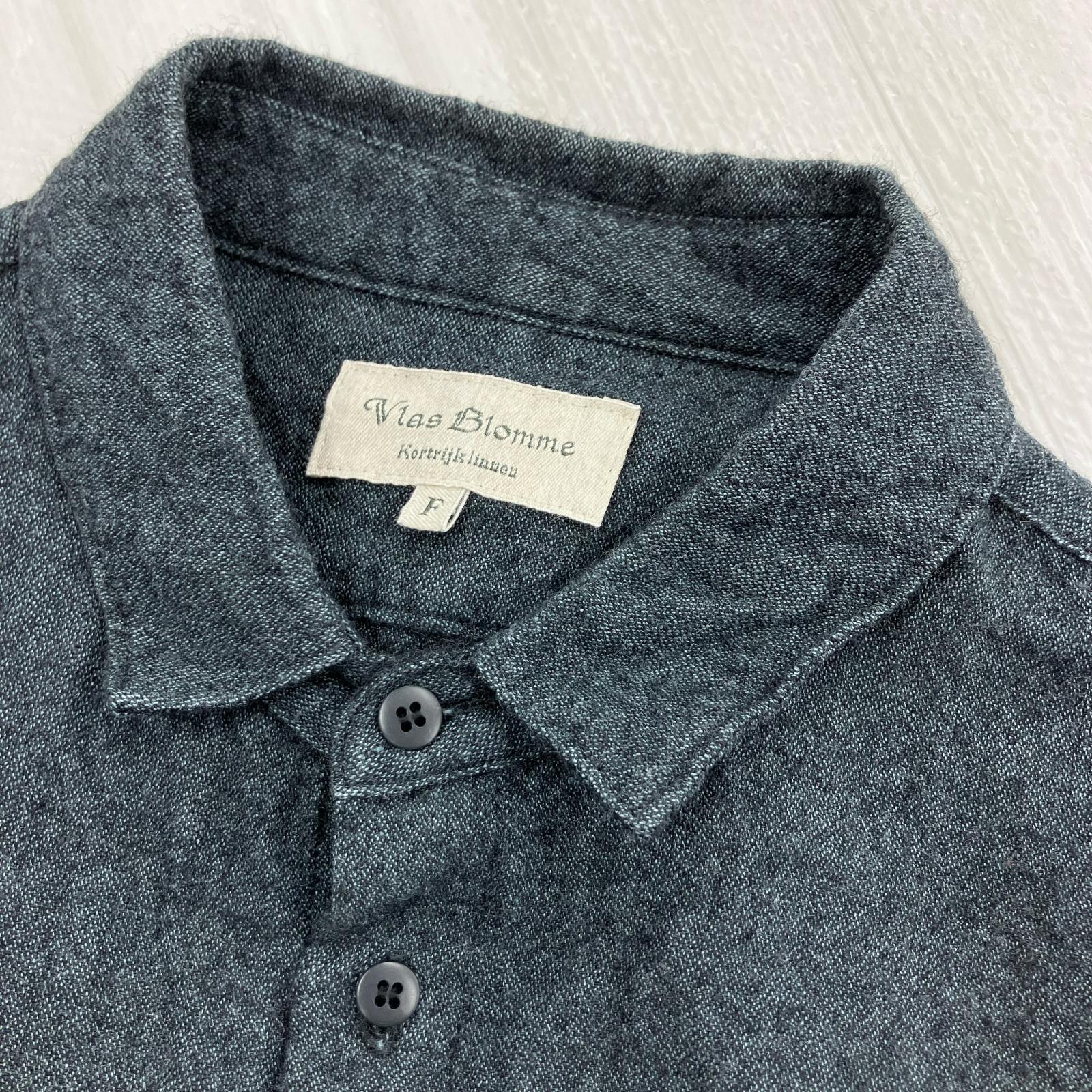 長袖シャツ Vlas Blomme Blushed Cotton Linen グレー グレー