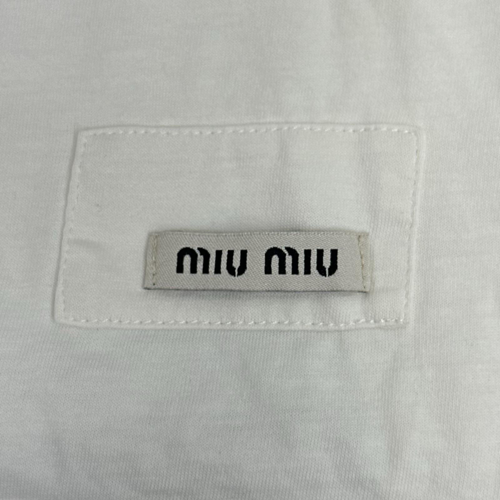 Miu Miu/プリントtシャツ/S/白