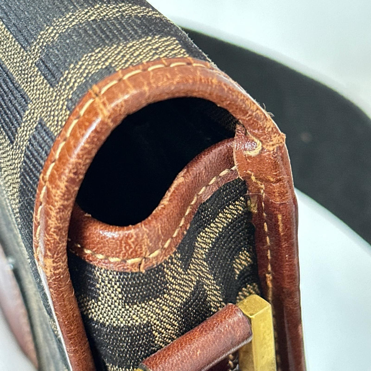 FENDI OLD 総柄 ショルダーバッグ 茶