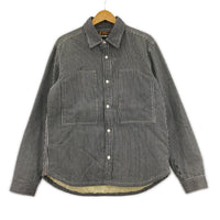長袖シャツ AT-DIRTY/中綿入りヒッコリーストライプシャツ/サイズL L ブラック