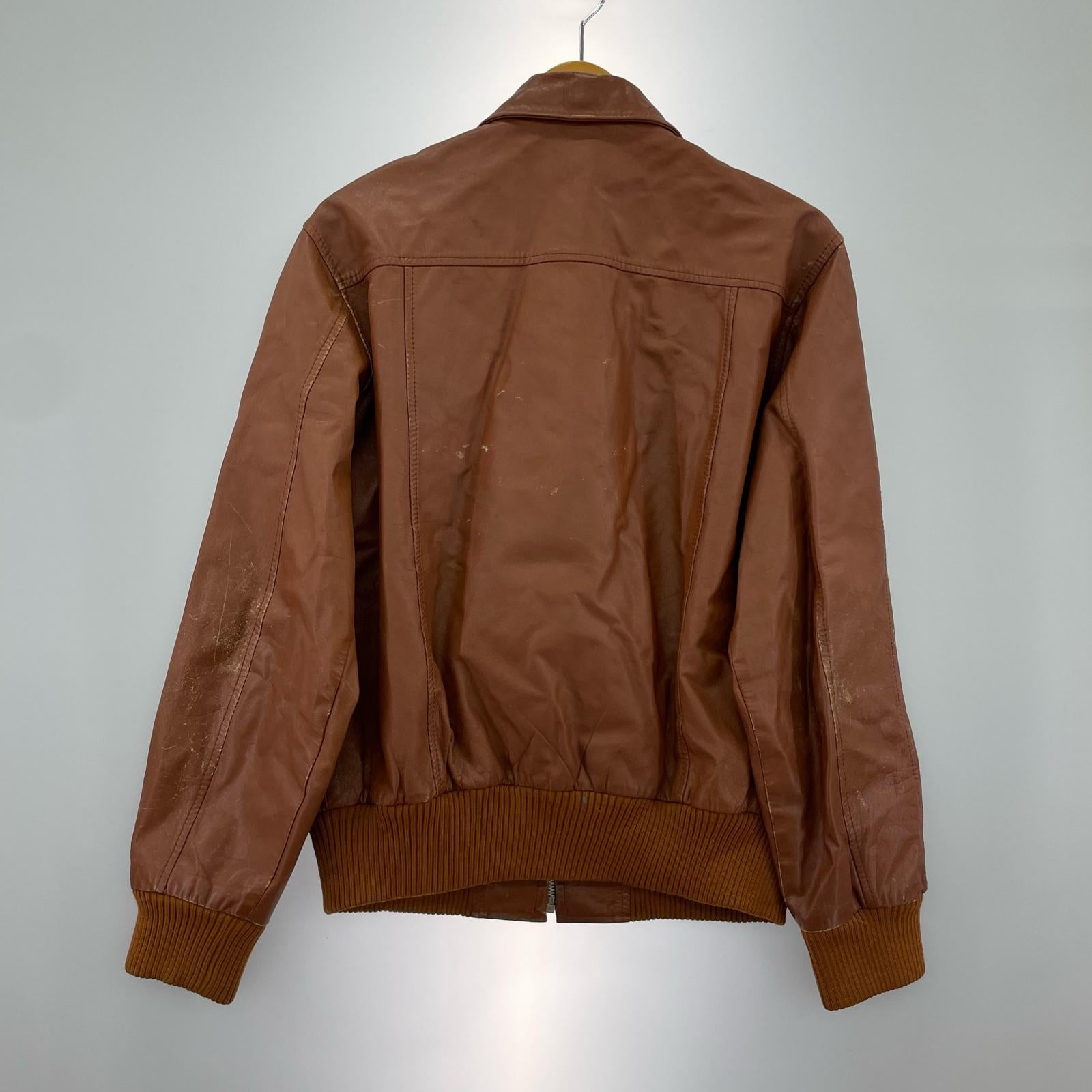 レザージャケット McGREGOR レザーA-2フライトジャケット ブラウン L L ブラウン