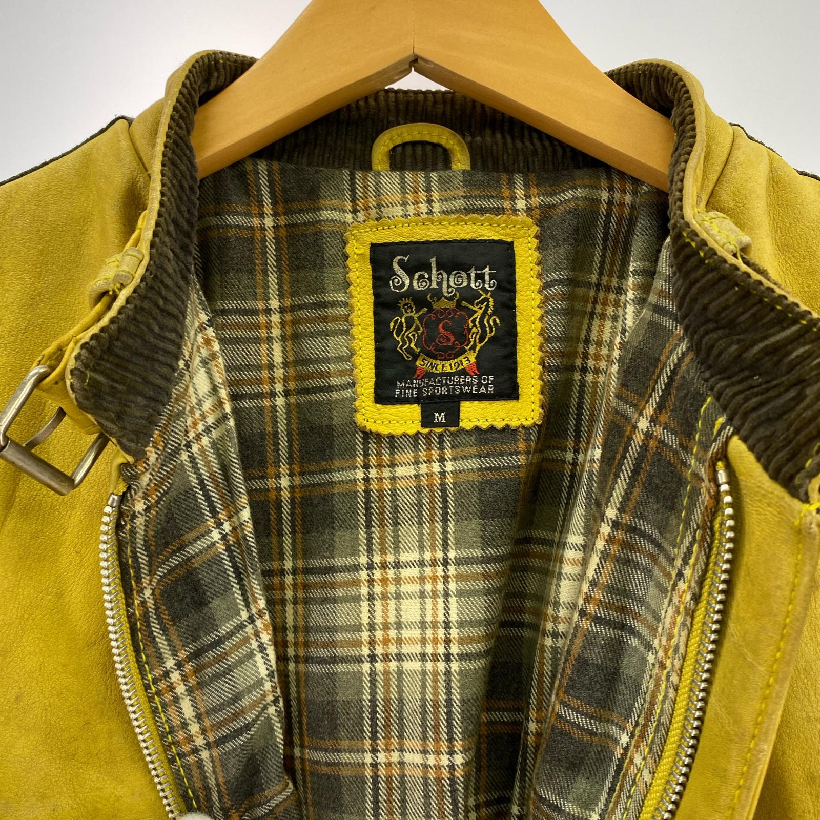 ジャケット シングルライダース イエロー M M