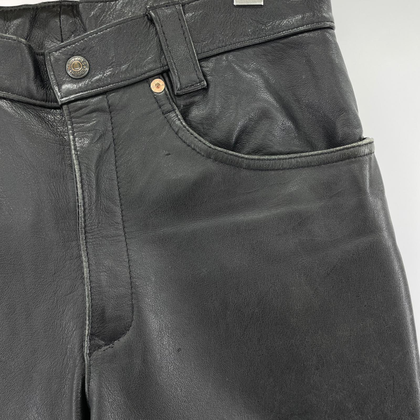 パンツ VIA USA製 レザーパンツ (31) 黒 31 ブラック